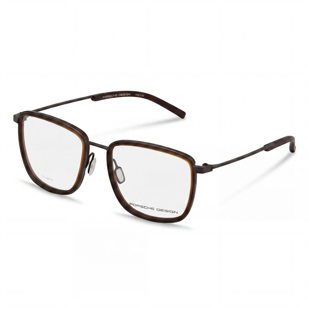 Porsche Modern Men's Grey Brown Acetate Frame Polycarbonate Lens UV Protection Sunglasses 53mm Lens Width
