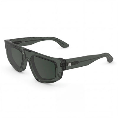 Gafas de sol unisex Calvin Klein Ck25539s de plástico verde transparente con lentes verdes sólidos de 54 mm y protección UV