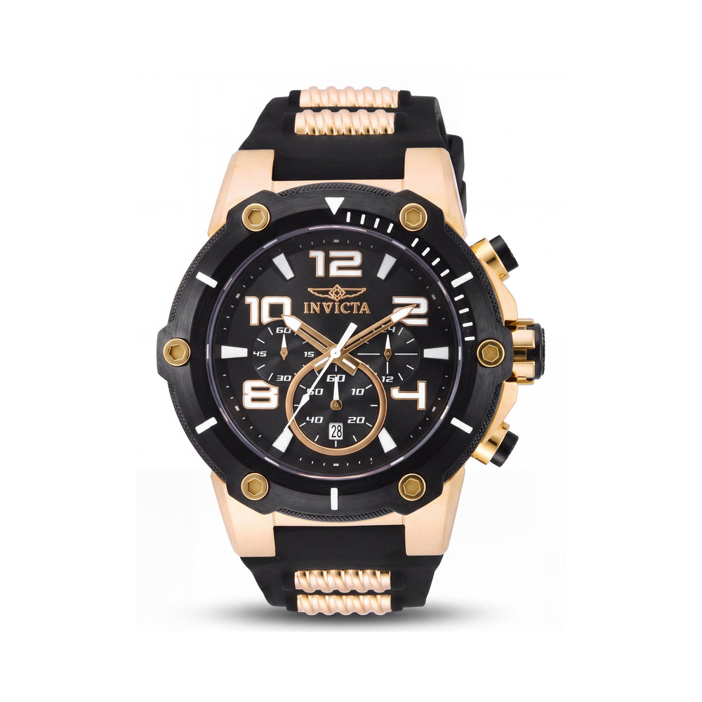Reloj Invicta 17200 de cuarzo japonés para hombre, de acero inoxidable negro, resistente al agua, 51 mm