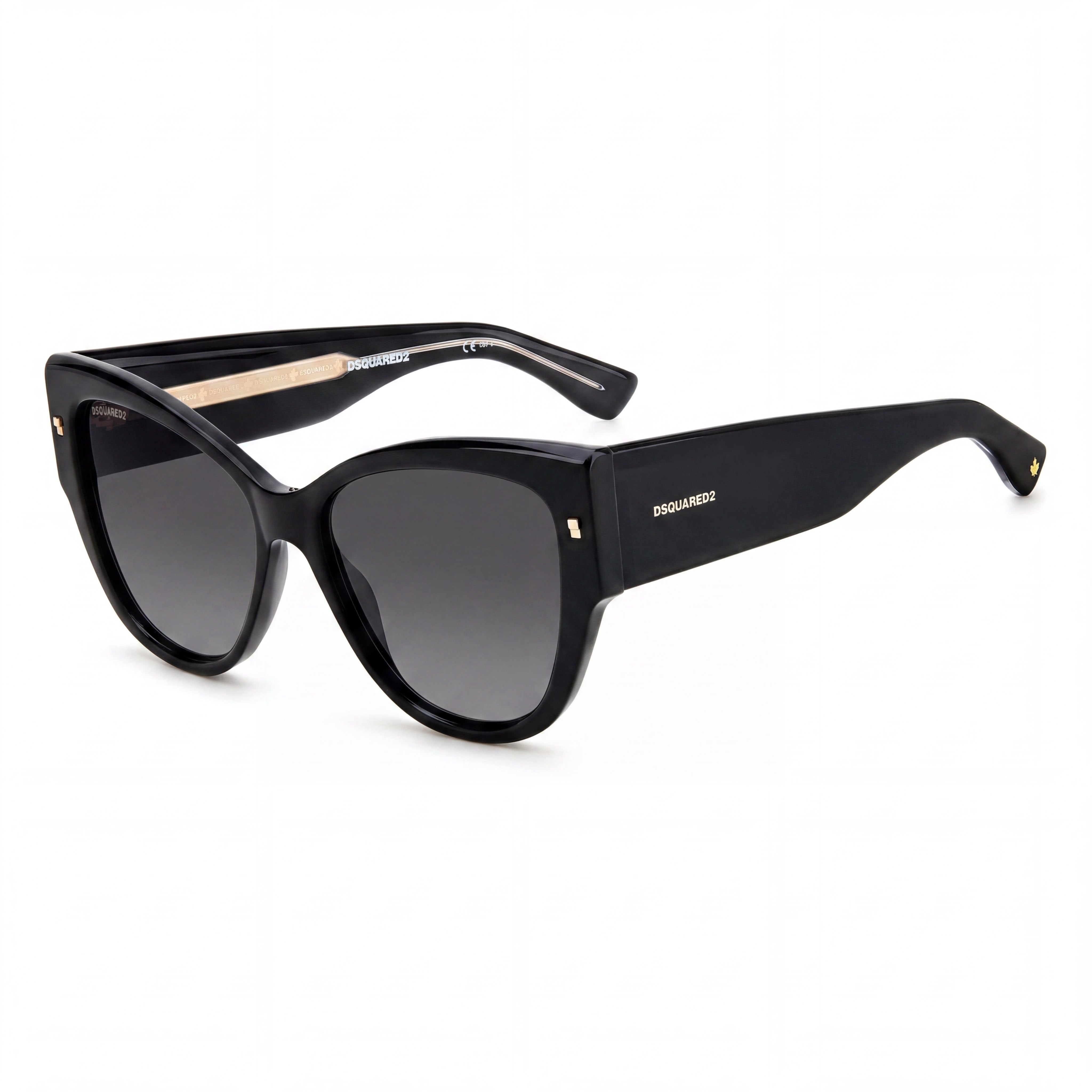 Dsquared2 D2 0016/s Women's Casual Acetate Frame Black Gold Polycarbonate Non-Polarized UV Protection Sunglasses 56mm, Photo 1