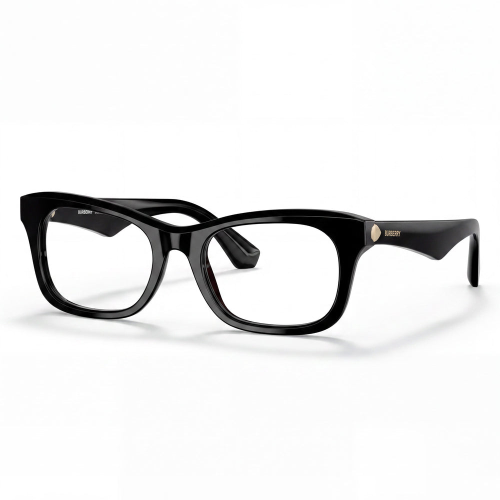 Gafas Ópticas BURBERRY Unisex Negras con Lentes Transparentes de Demostración, Aptas para Sustitución de Lentes Graduadas