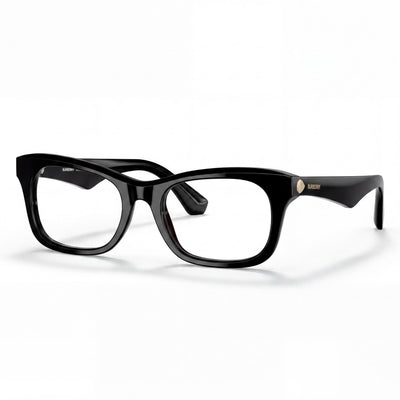 Gafas Ópticas BURBERRY Unisex Negras con Lentes Transparentes de Demostración, Aptas para Sustitución de Lentes Graduadas