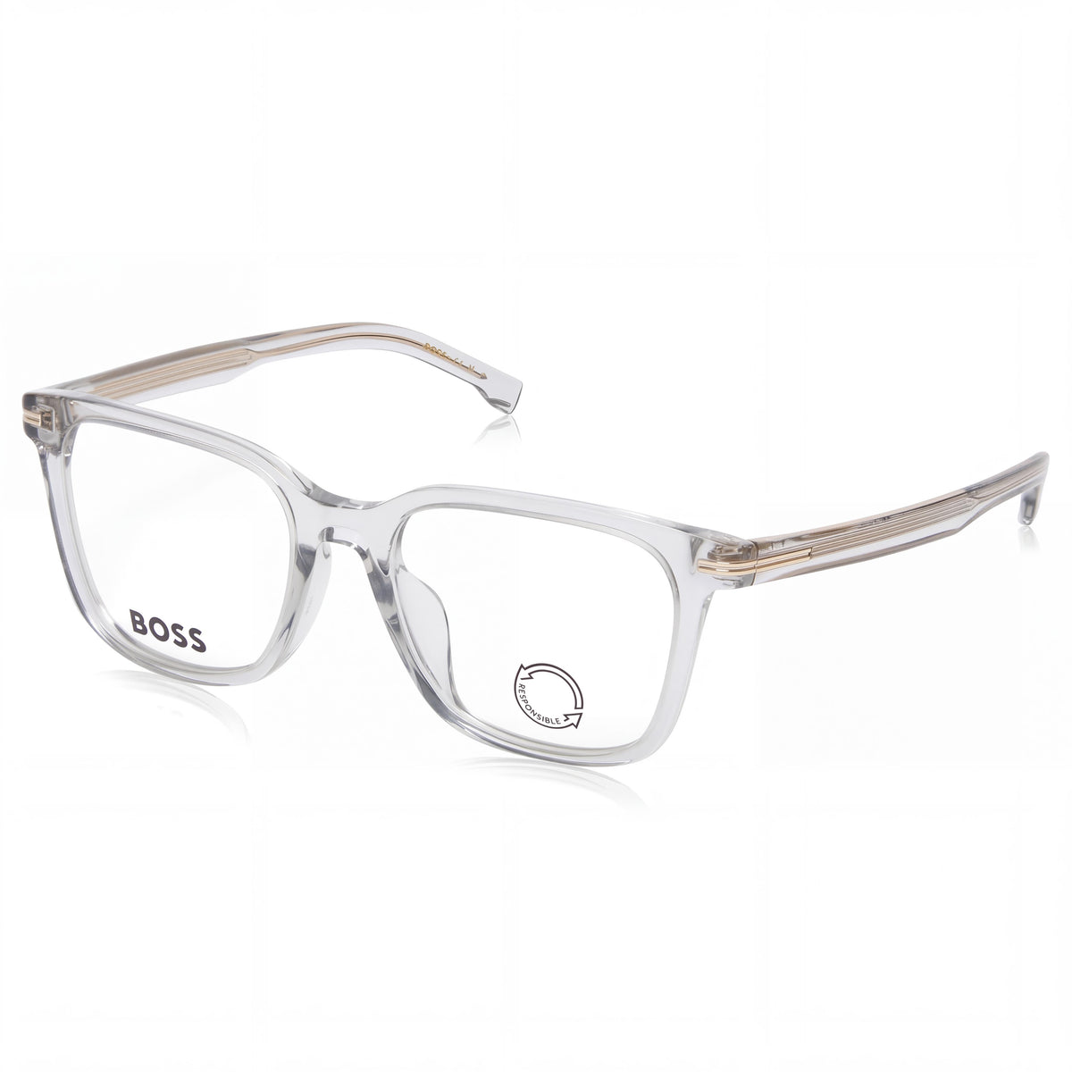 Hugo Boss Modern 1541-F Men's Grey Acetate Frame Optical Eyeglasses, Lens 52mm, Bridge 19mm, Temple 145mm, Photo 1