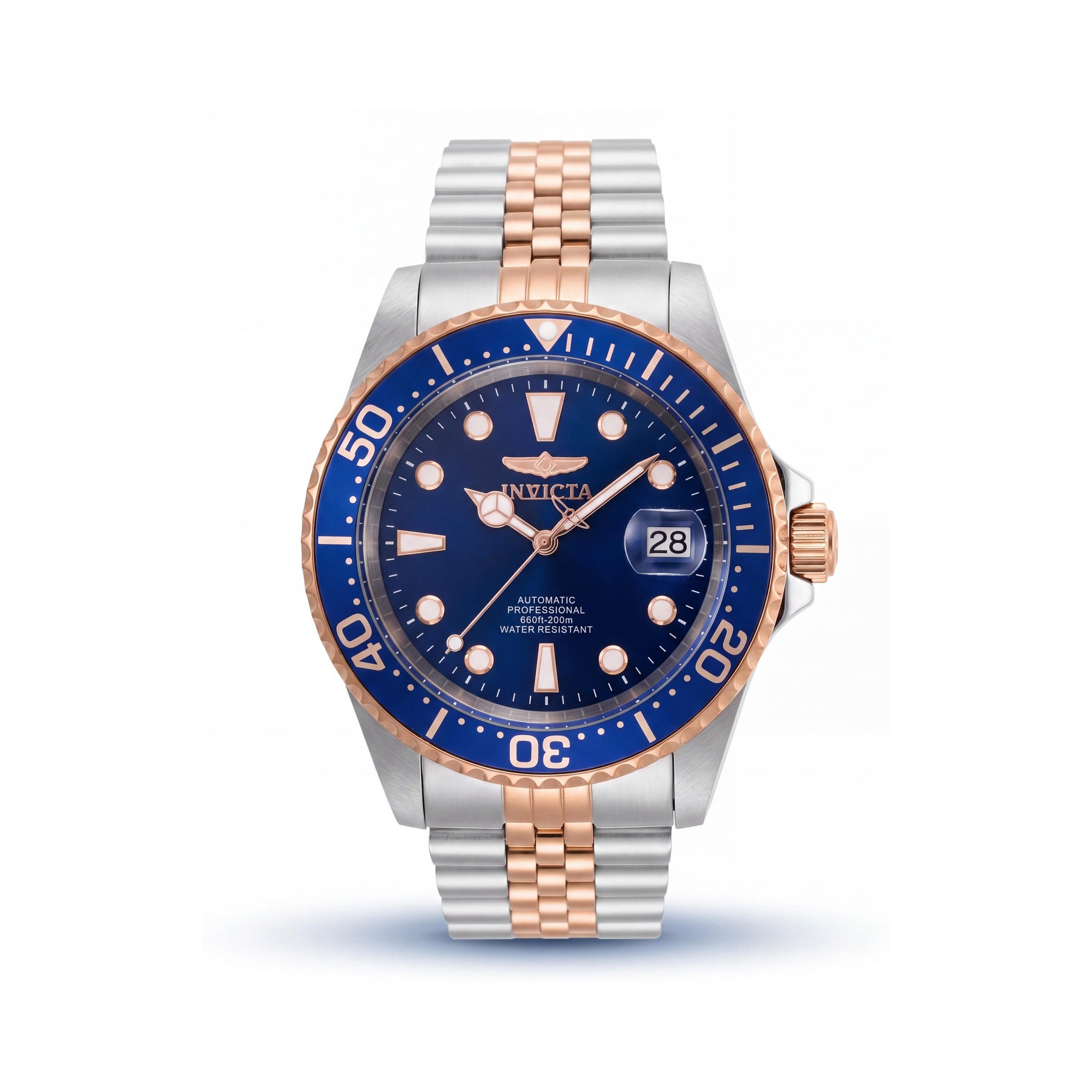 Invicta Men's Pro Diver Automatic Watch, Two-Tone Rose Gold Stainless Steel Case, Blue Dial, 42mm, Photo 1