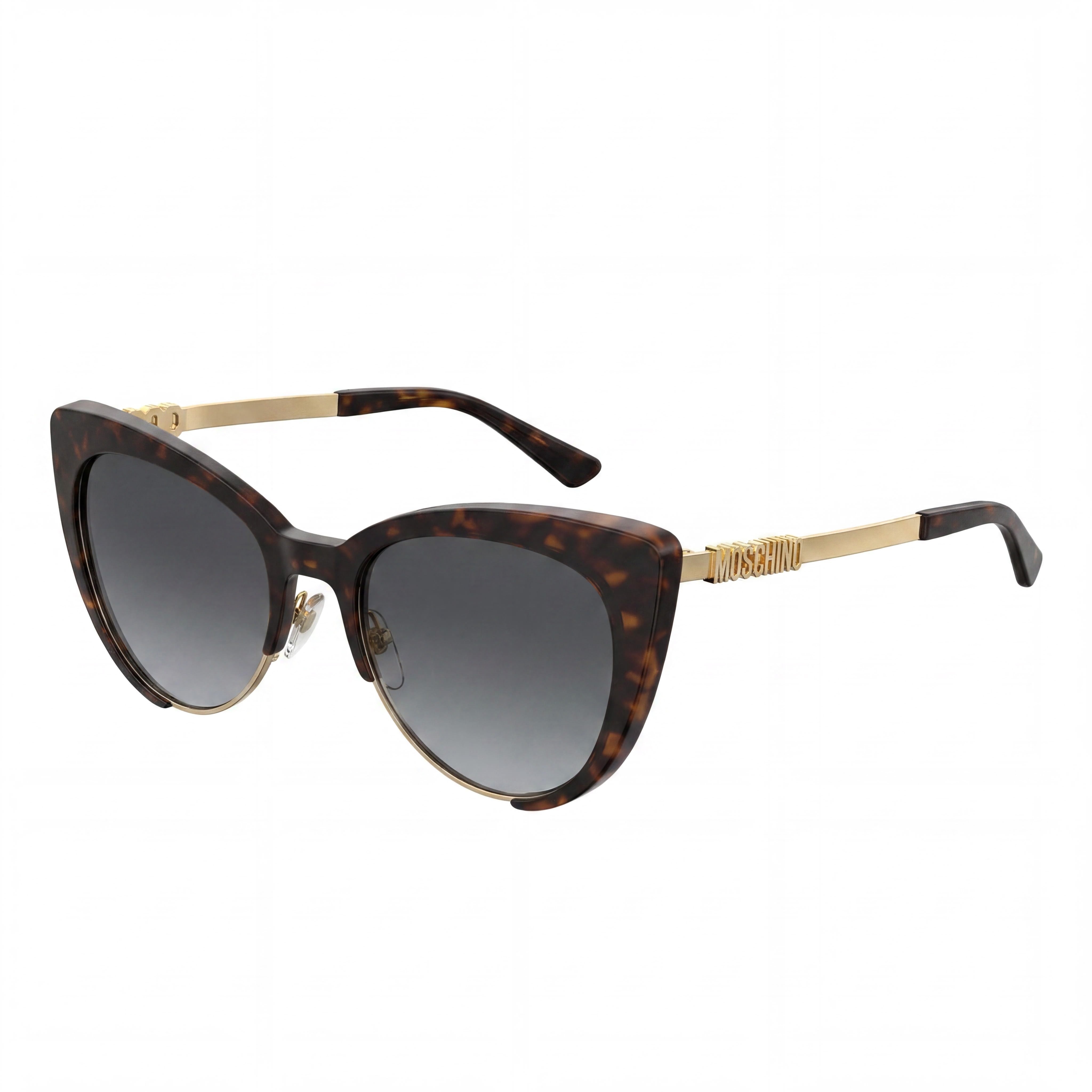 Gafas de sol Moschino Mos040/S Cat-Eye Havana de poliamida para mujer, gris oscuro, lentes 100 % UV no polarizadas, 55 mm, Photo 1