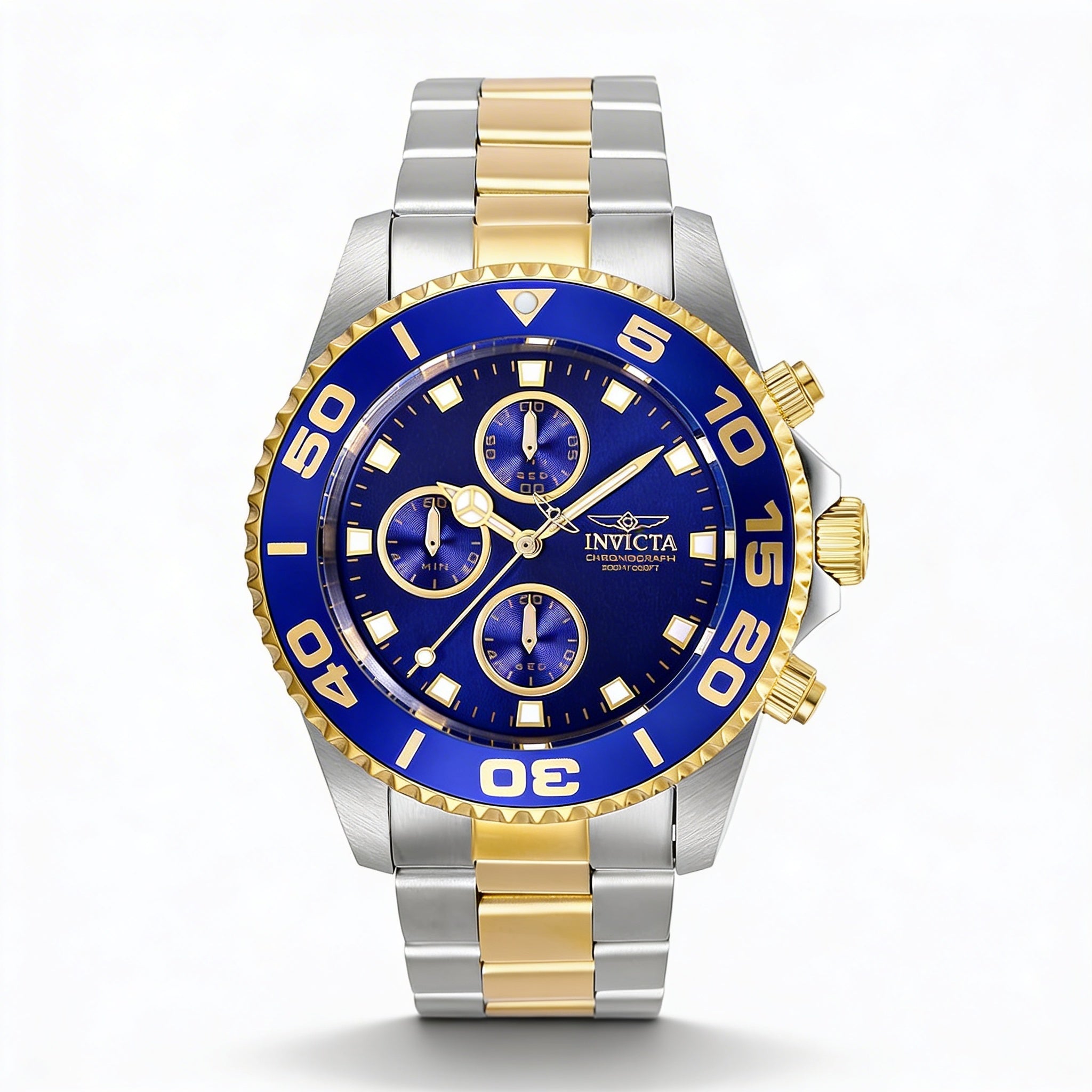 Reloj Invicta Diver Chronograph de cuarzo para hombre, de 43 mm, bicolor azul, resistente al agua hasta 200 m, con cristal Flame Fusion y bisel unidireccional., Photo 1