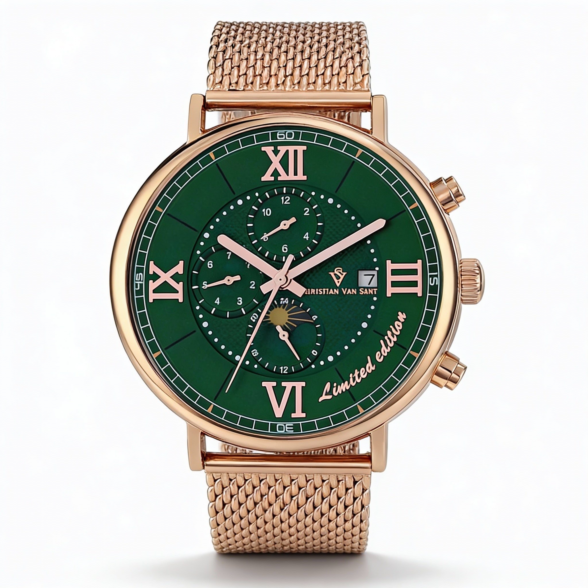 Christian Van Sant bracelet Men's Green Dial Automatic Stainless Steel Scratch Resistant Water Resistant Watch, Photo 1