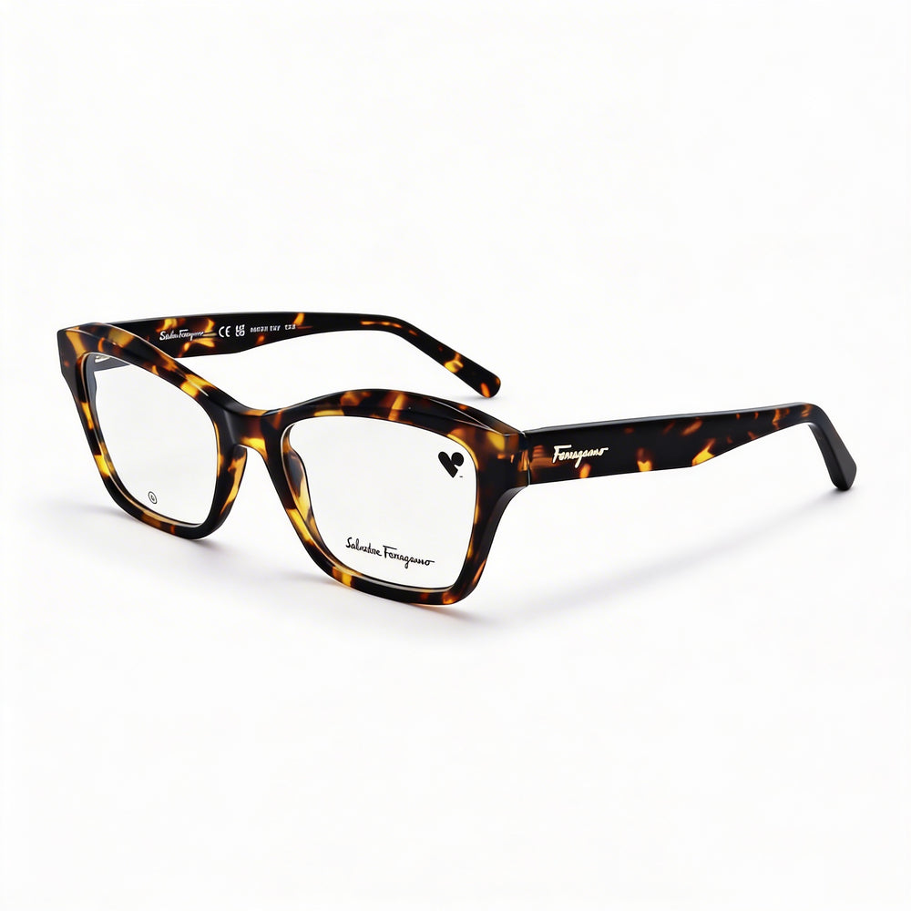 Gafas Ópticas Ferragamo SF2951 de Mujer con Montura de Plástico Cat Eye, Carey Oscuro 53mm