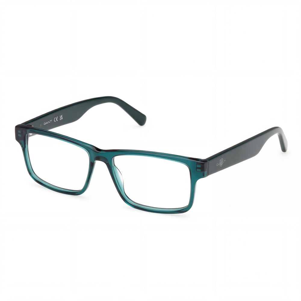 GANT Classic Unisex Shiny Dark Green Eyeglasses with Polycarbonate Non- Lenses, Size 53-15-145mm