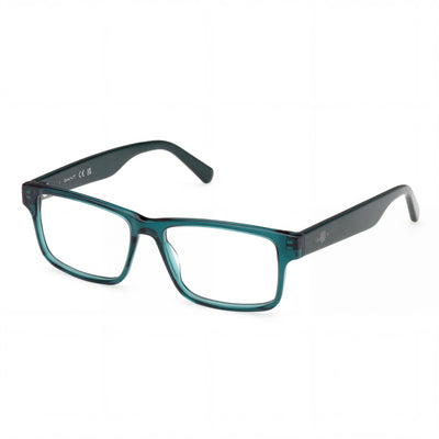 GANT Classic Unisex Shiny Dark Green Eyeglasses with Polycarbonate Non- Lenses, Size 53-15-145mm