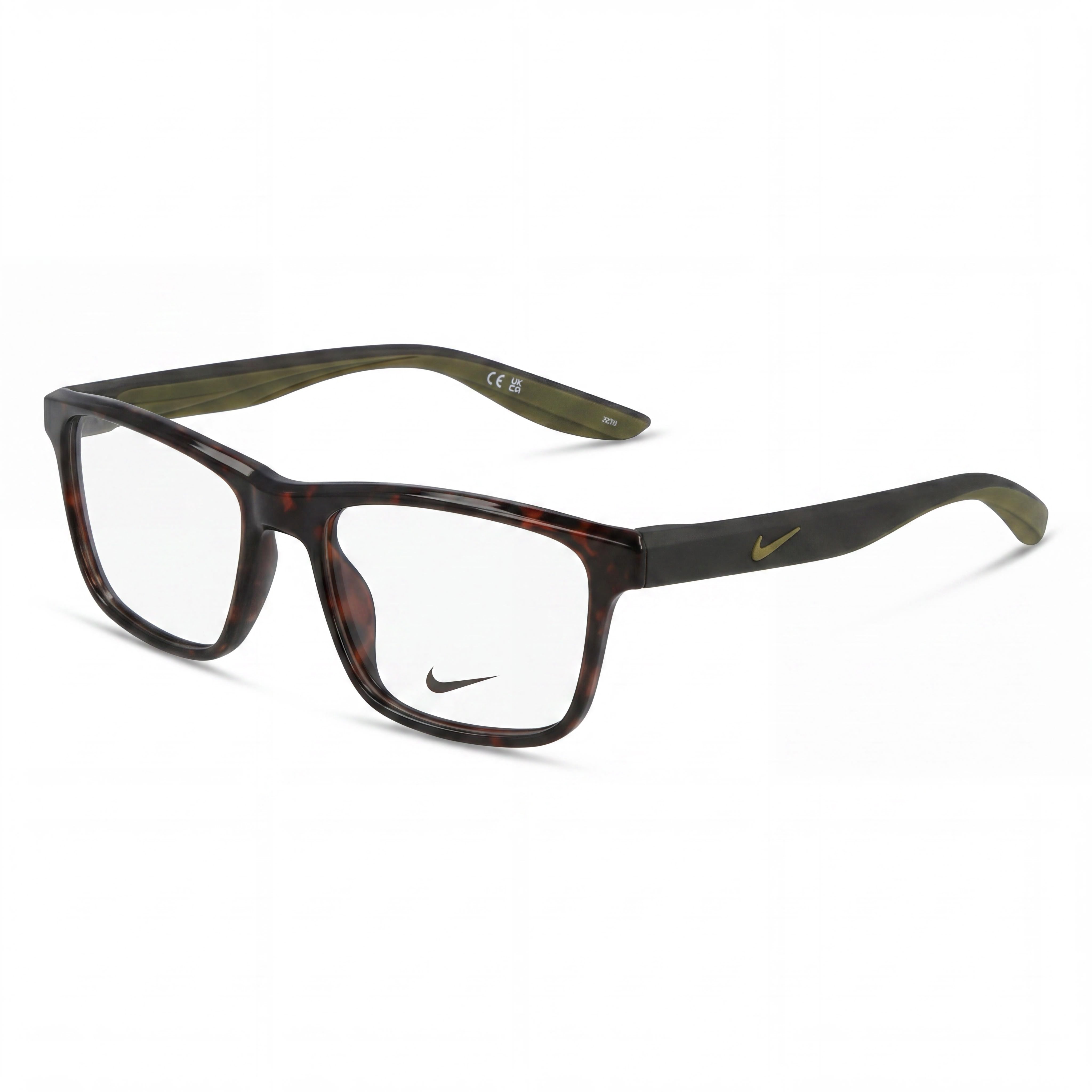 Nike Modern 7046 Unisex Alloy Steel Frame Eyeglasses in Tortoise Matte Anthracite 54mm, Photo 1