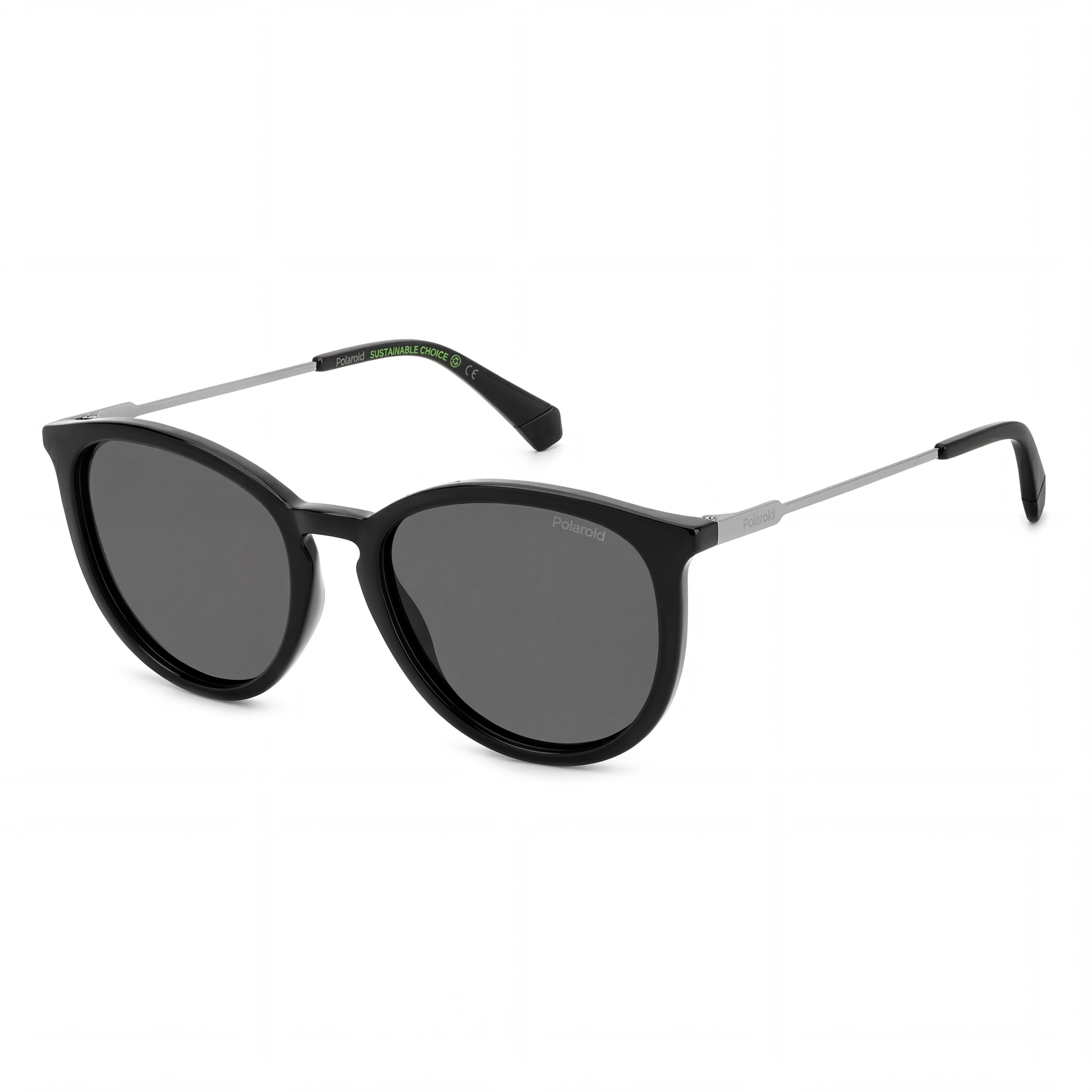 Polaroid Eyewear Modern PLD 4143/S/X Women's ECO CO-POLYESTER Black Grey UV Protected Sunglasses 53mm, Photo 1