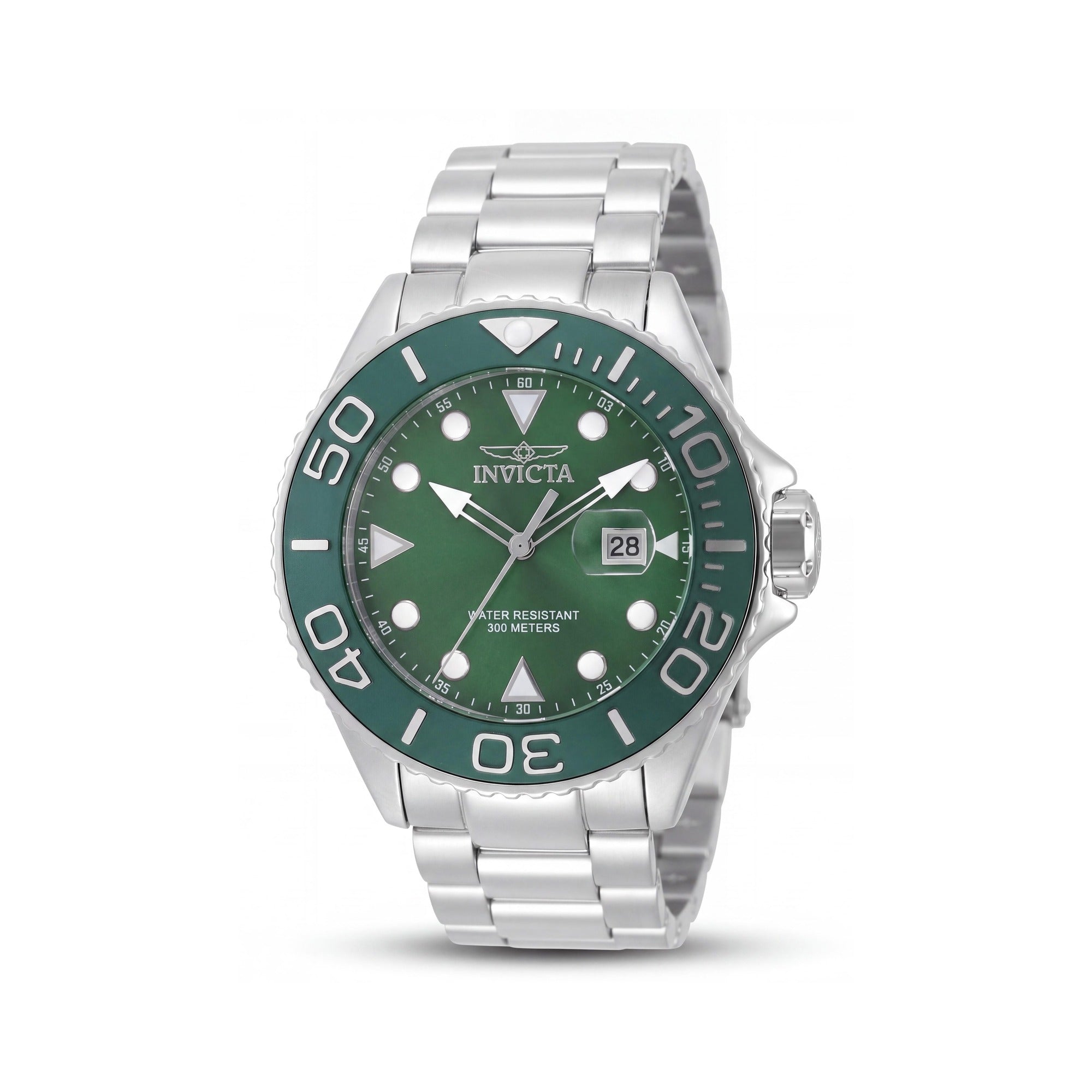 Invicta Pro Diver 49638 Men's Quartz, 52mm Silver-Tone Stainless Steel Watch with Green Dial, 300m WR, Photo 1