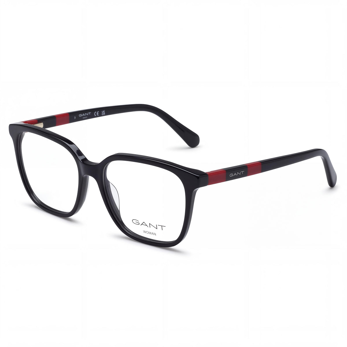 GANT Modern Women's Shiny Black Plastic Frame Eyeglasses 53-15-145, Photo 1