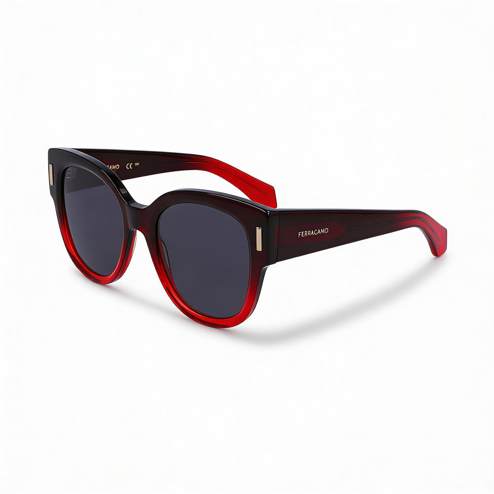 Salvatore Ferragamo Sf2007s Women's Gradient Transparent Dark Red Acetate UV Protection Sunglasses 51mm