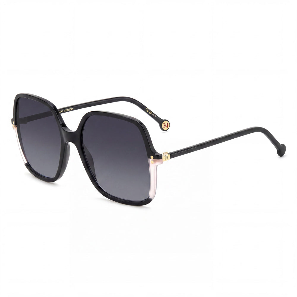 Gafas de sol Carolina Herrera Clásicas para mujer, negras, rosas, de acetato ligero, sin polarizar, con protección UV, 56mm