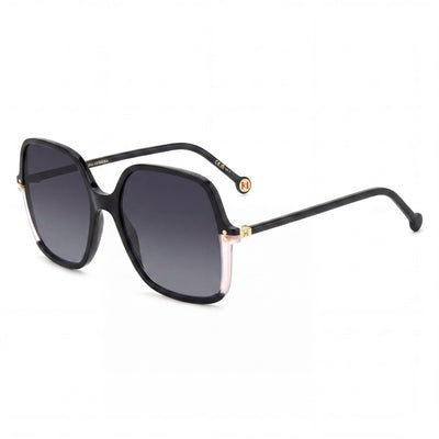 Gafas de sol Carolina Herrera Clásicas para mujer, negras, rosas, de acetato ligero, sin polarizar, con protección UV, 56mm