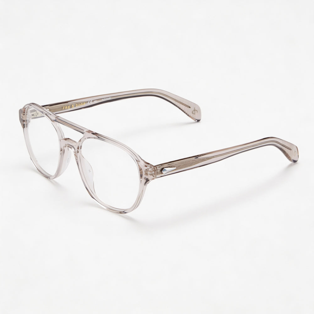 Gafas de sol modernas para mujer rag & bone con montura de acetato en beige y lentes de policarbonato, tamaño 51 mm