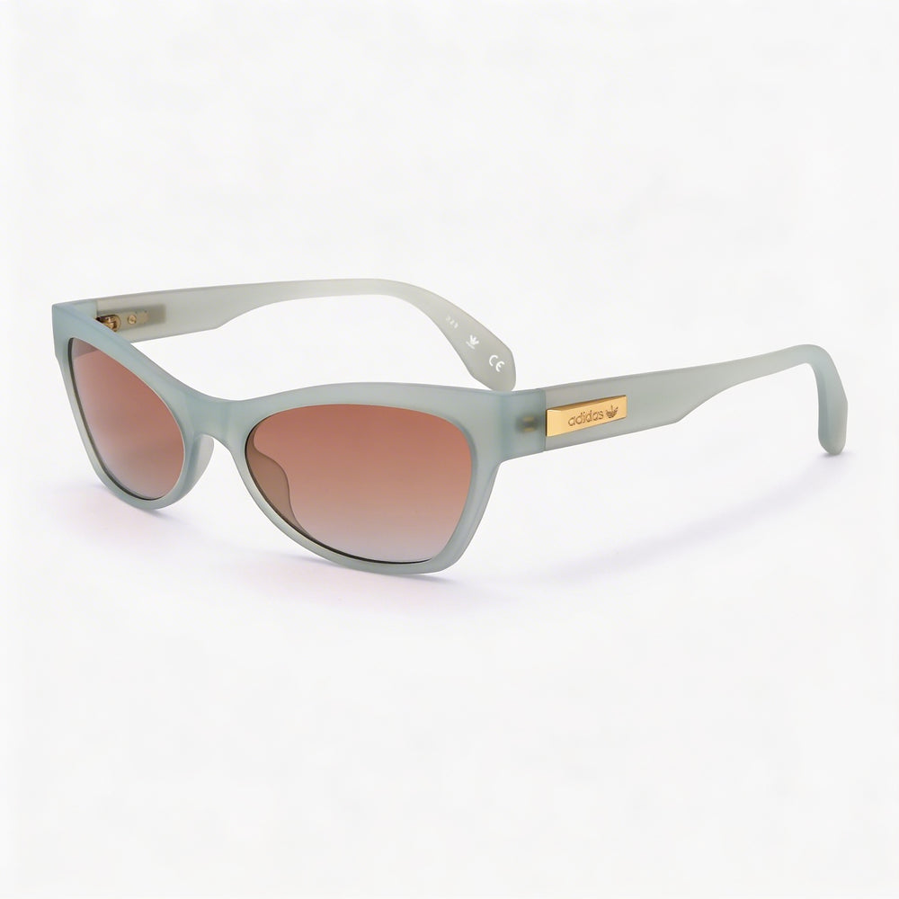 Gafas de sol Adidas Originals Contemporaneo de acetato mate azul claro con lentes espejadas degradadas marrones con protección UV para mujer, 54 mm