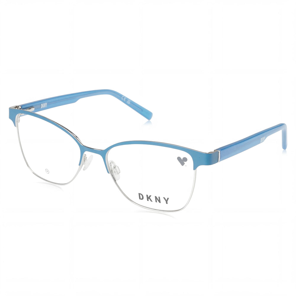 DKNY Modern DK3007 Unisex Blue Teal Silver Acetate Frame Polycarbonate Lens Sunglasses 52-16-135mm