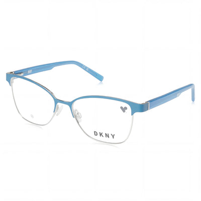DKNY Modern DK3007 Unisex Blue Teal Silver Acetate Frame Polycarbonate Lens Sunglasses 52-16-135mm