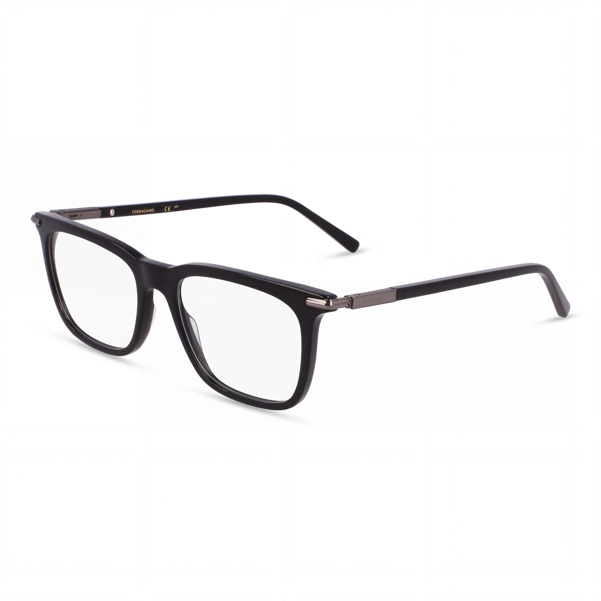 Gafas Ferragamo Casual para Hombre, Acetato Negro, No Polarizadas, 56mm, Photo 1