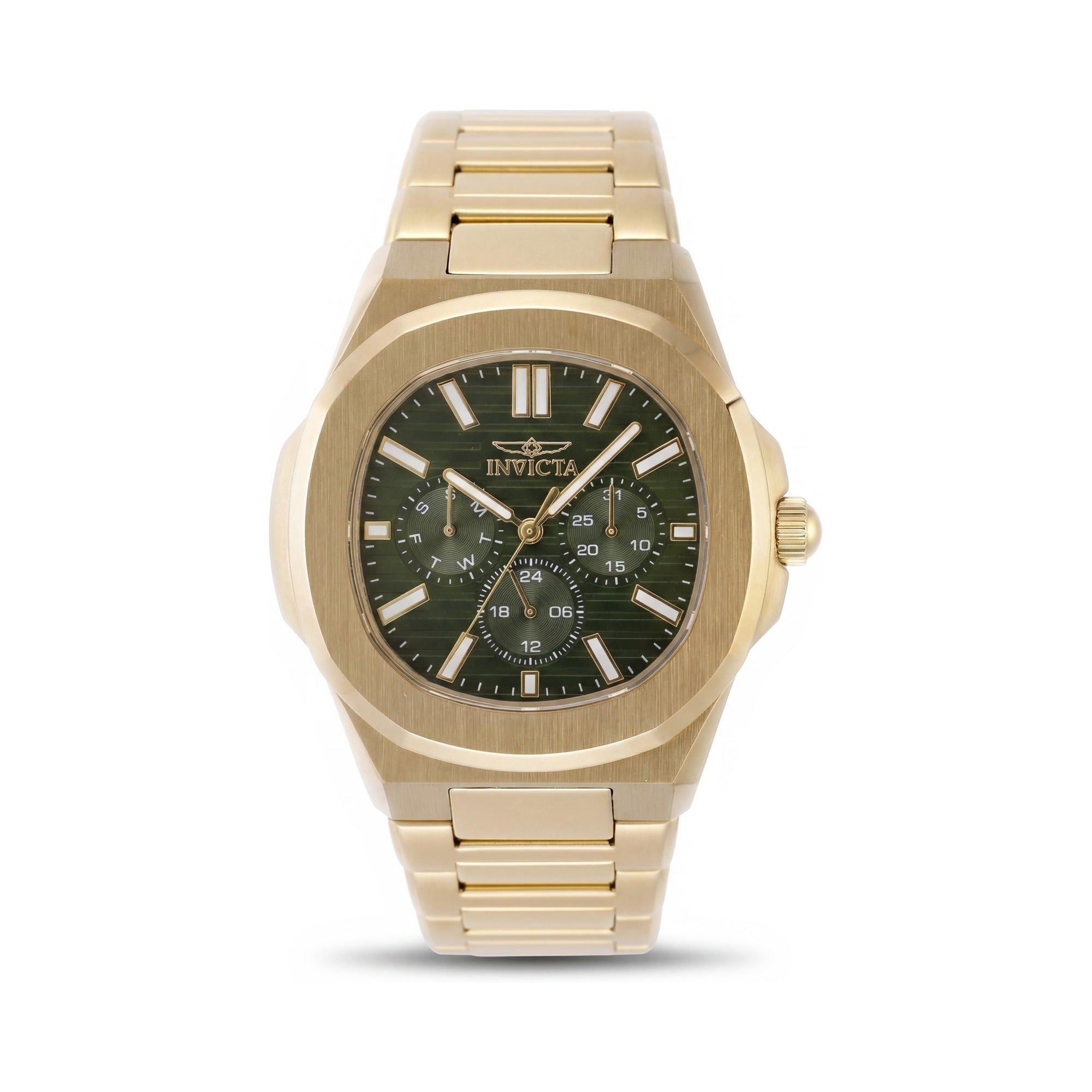 Invicta Speedway 48523 Unisex Gold Stainless Steel Chronograph Green Dial Bracelet Watch 41mm, Photo 1