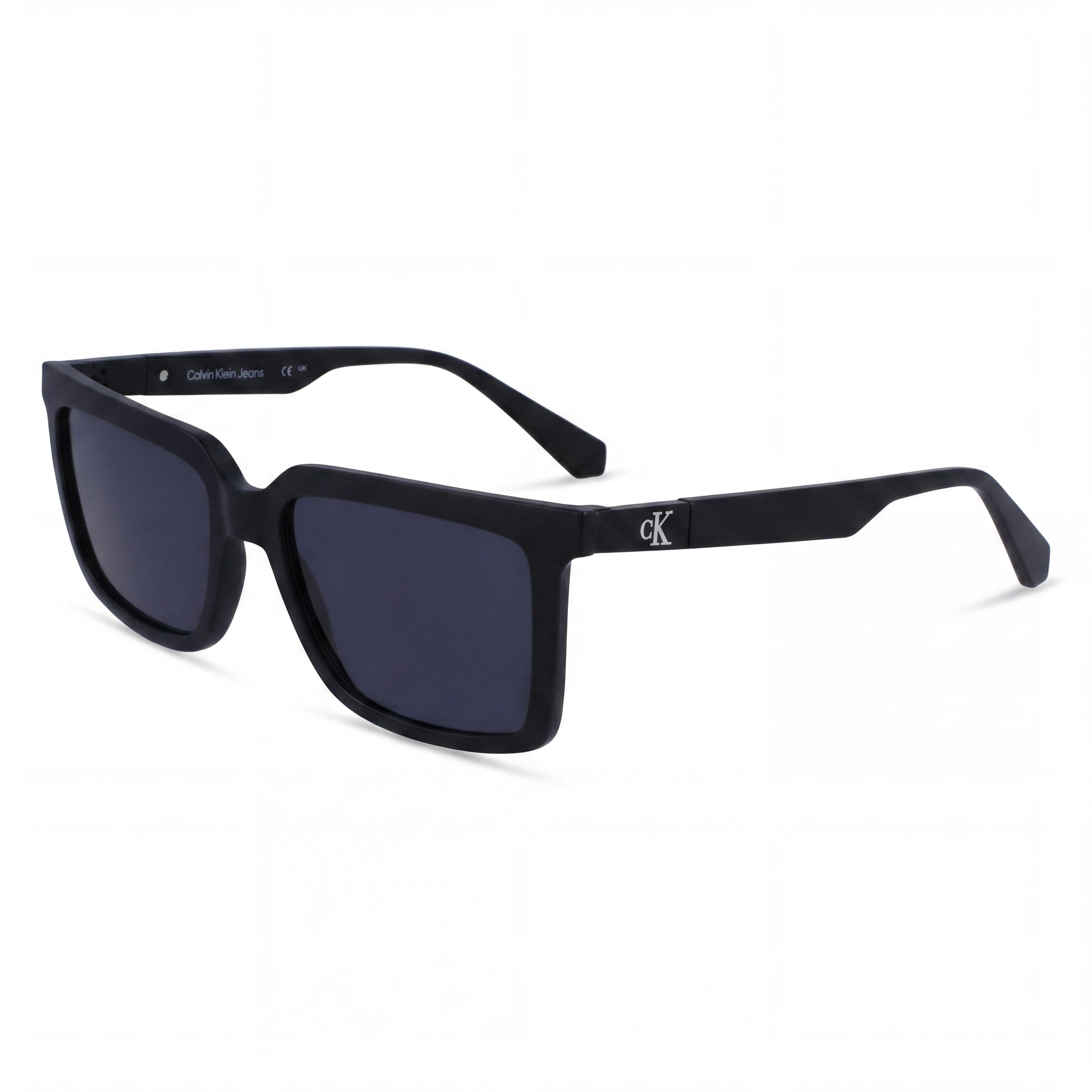 Calvin Klein Jeans CKJ23659S N Men's Matte Black Plastic Square UV Protected Non-Polarized Mirrored Sunglasses 55mm, Photo 1