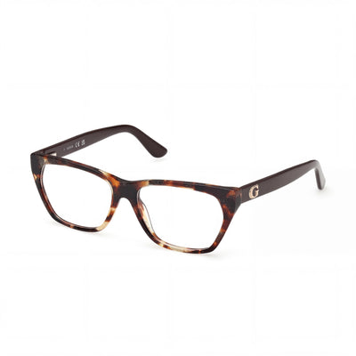 GUESS Gu50234 Women's Dark Havana Shiny Dark Brown Plastic Frame Eyeglasses 54mm Lens Width