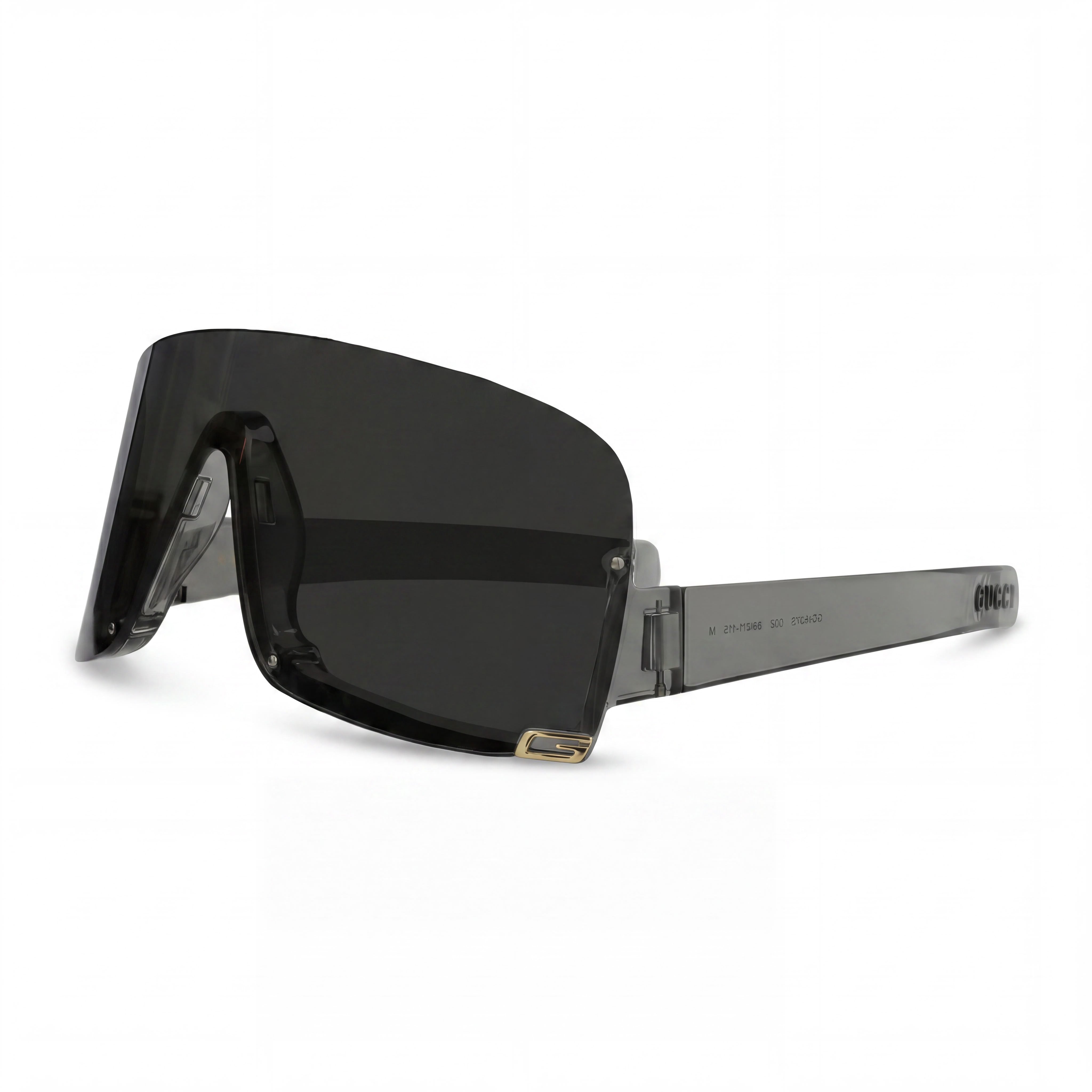 Gucci Women's Shield/Wrap Sunglasses, Injection Frame, Grey Silver, Smoke Multilayer Silver Lens, 99-1-115mm, Photo 1