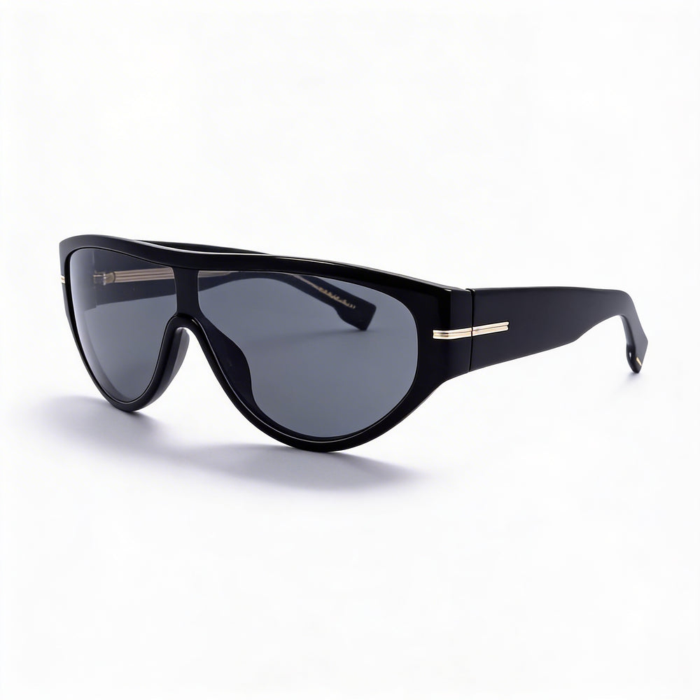 Hugo Boss Boss 1623/S Men’s Casual Sunglasses Black Ecological Oil Frame Grey Polycarbonate Lenses UV Protection 99-1-135