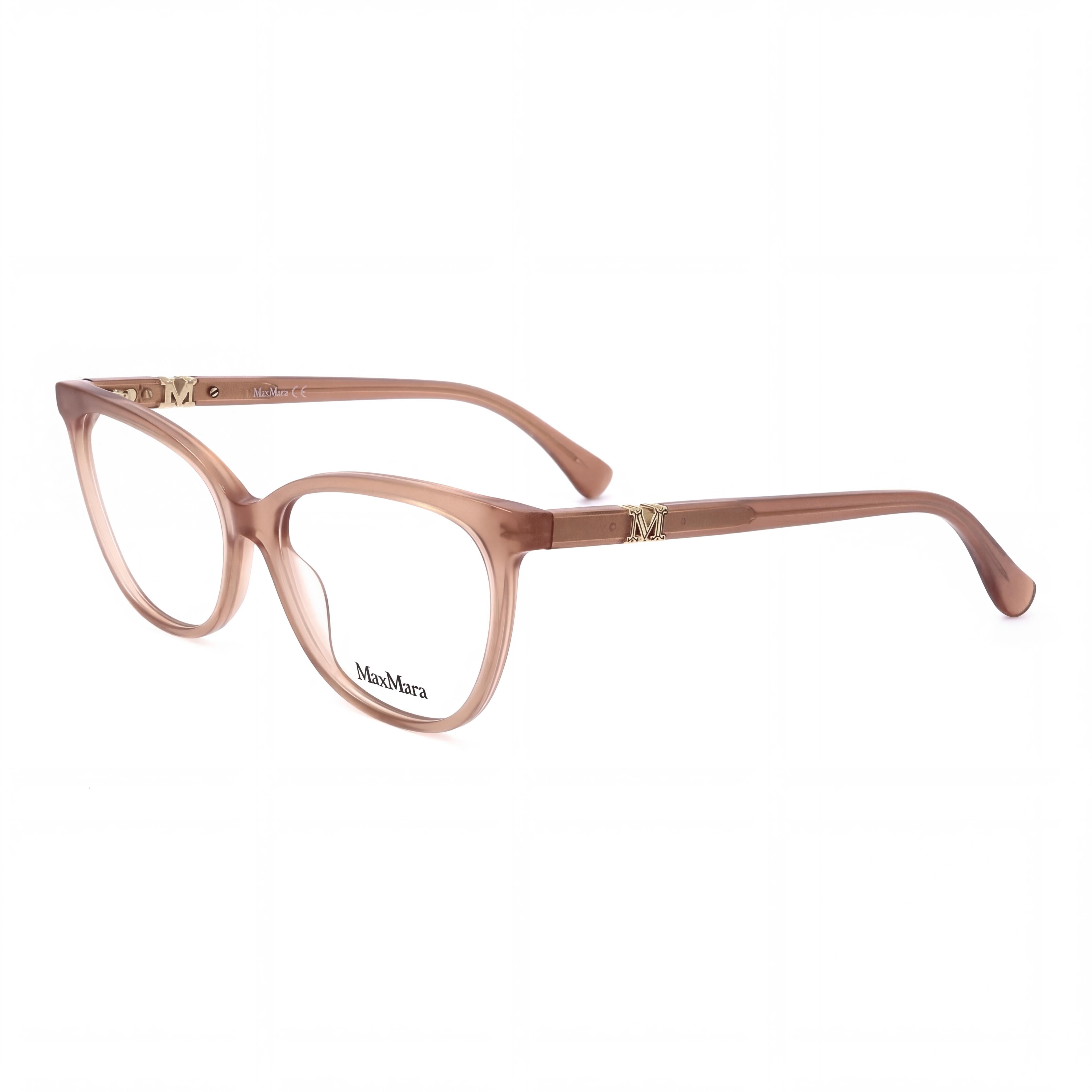 MaxMara Mm5018 Men's Plastic Frame Milky Nude Pale Gold UV Protected Sunglasses 53mm Lens 15mm Bridge 140mm Temple, Photo 1
