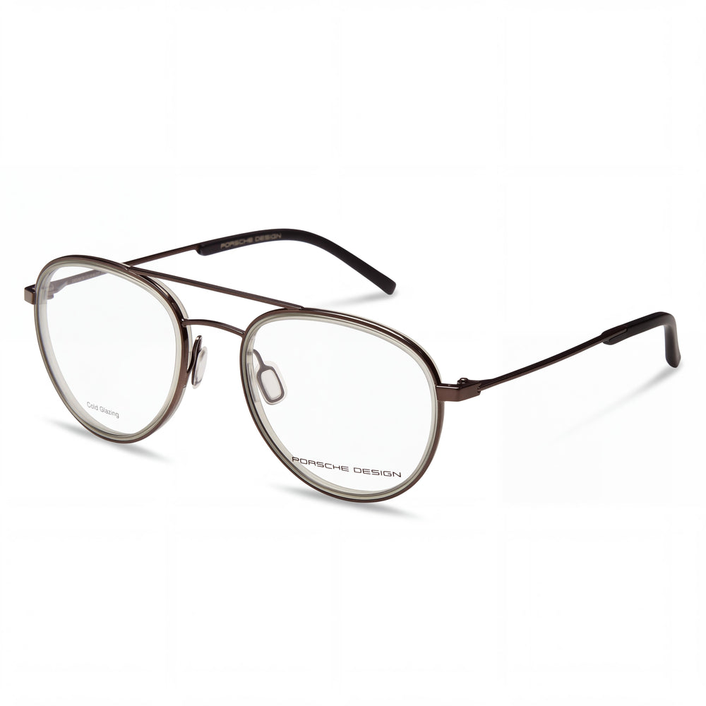 Montura de gafas Porsche P8366 moderna de acetato marrón para mujer, 53mm