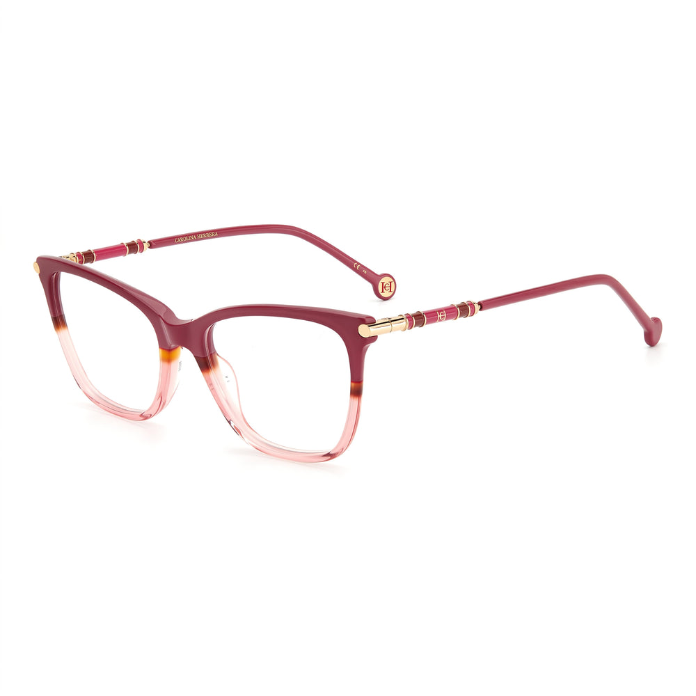Carolina Herrera Modern Women's Cat Eye Acetate Frame Optical Eyeglasses Cherry Havana 53mm