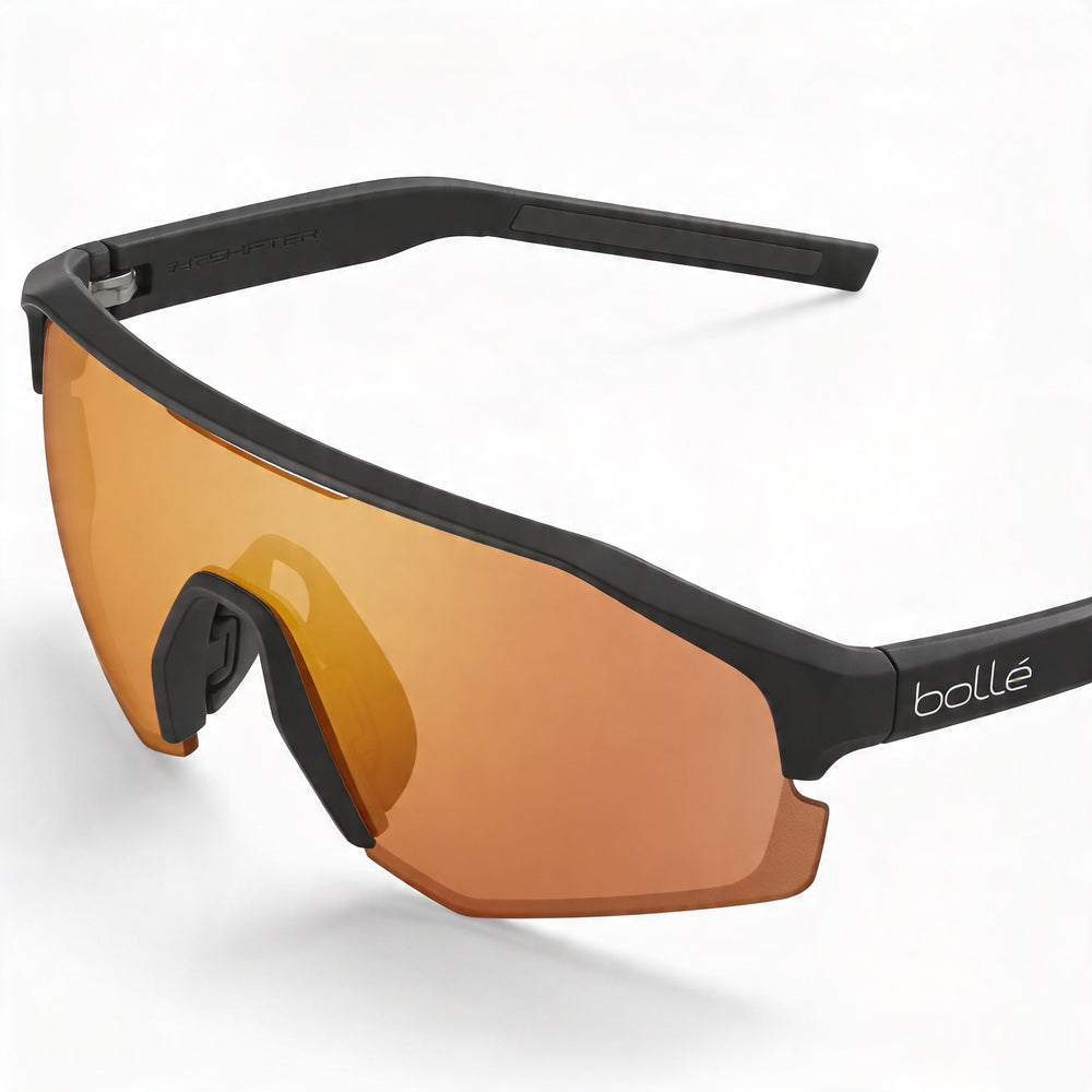 bollé Lightshifter Unisex Photochromic UV Protection Thermoplastic Polyurethane Sunglasses - Lemon Oleo, Phantom Brown Red Lenses