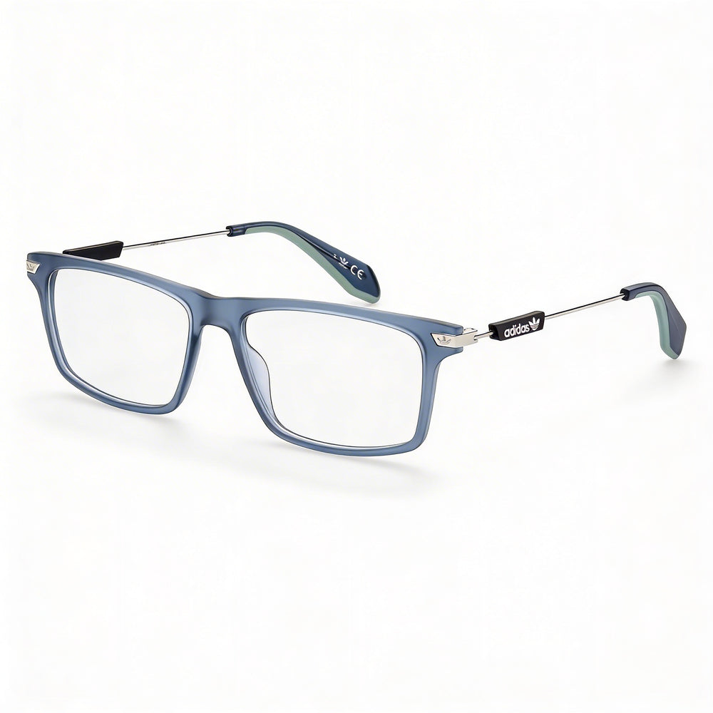 adidas Casual Men’s Injected Frame Matte Blue Optical Eyeglasses with Clear Demo Lenses, Prescription Ready, Size 54