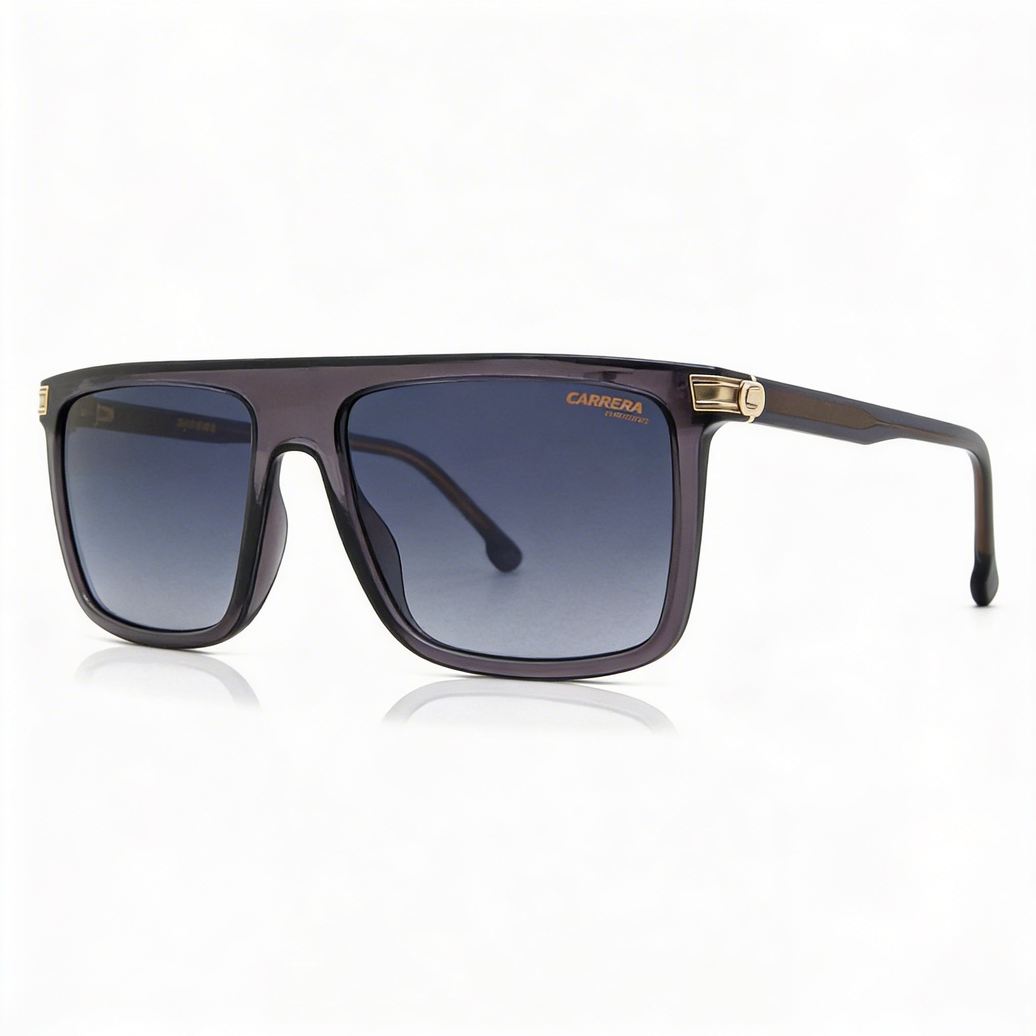 Gafas de sol Carrera Contemporary unisex con montura de plástico gris transparente, color gris degradado, sin polarizar, protección UV, graduadas, 58 mm, Photo 1