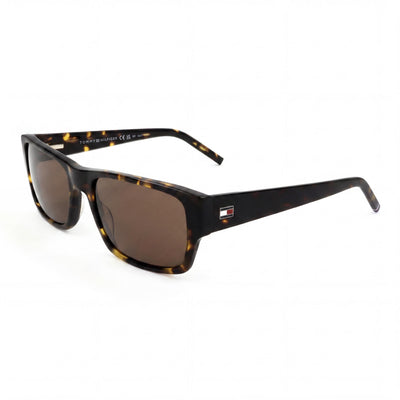 Gafas de sol Tommy Hilfiger Modern Unisex Havana con montura de acetato y lentes de policarbonato con protección UV de 56 mm