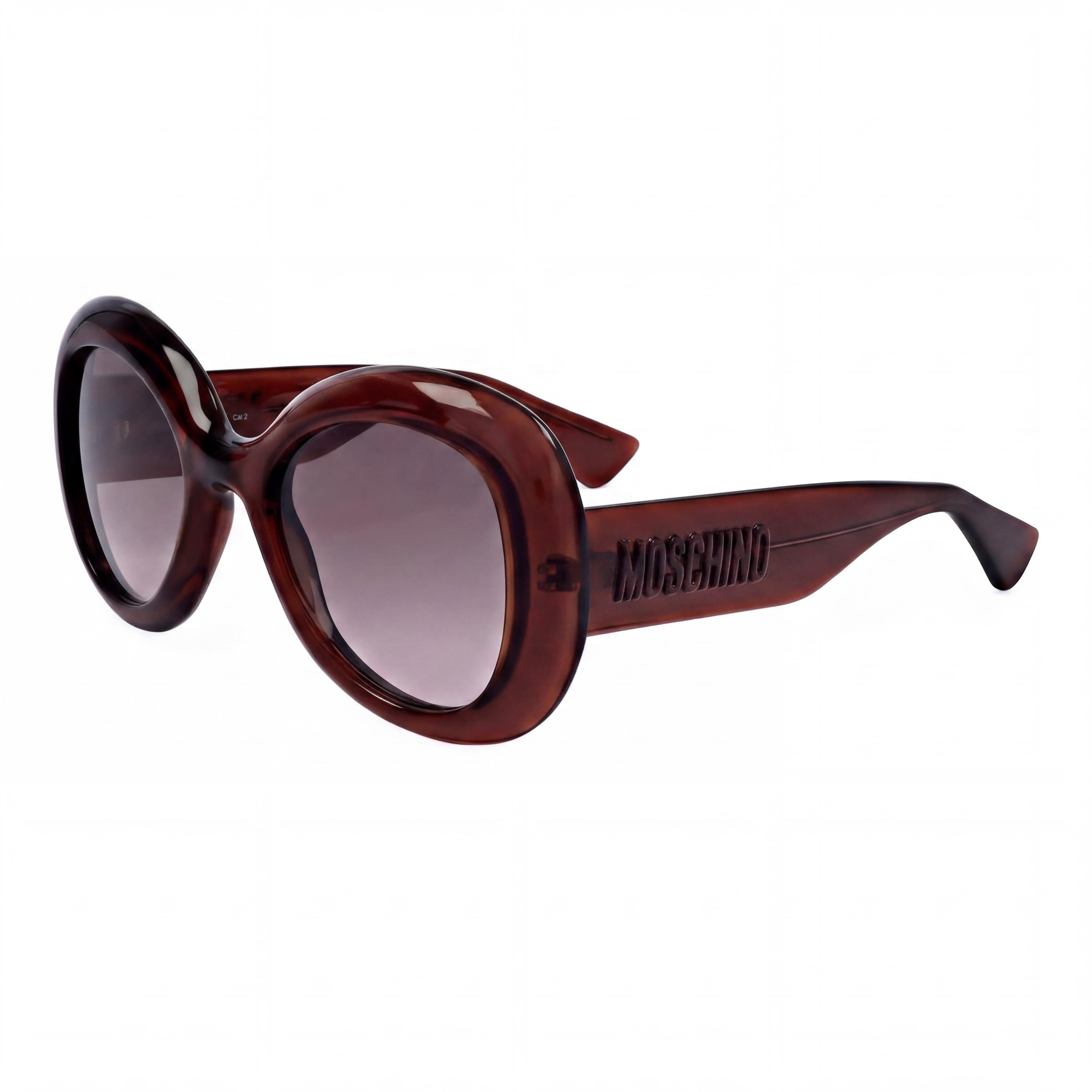 Gafas de sol Moschino Wayfarers para mujer, montura marrón, lentes marrones con protección UV, 54-22-140, Photo 1