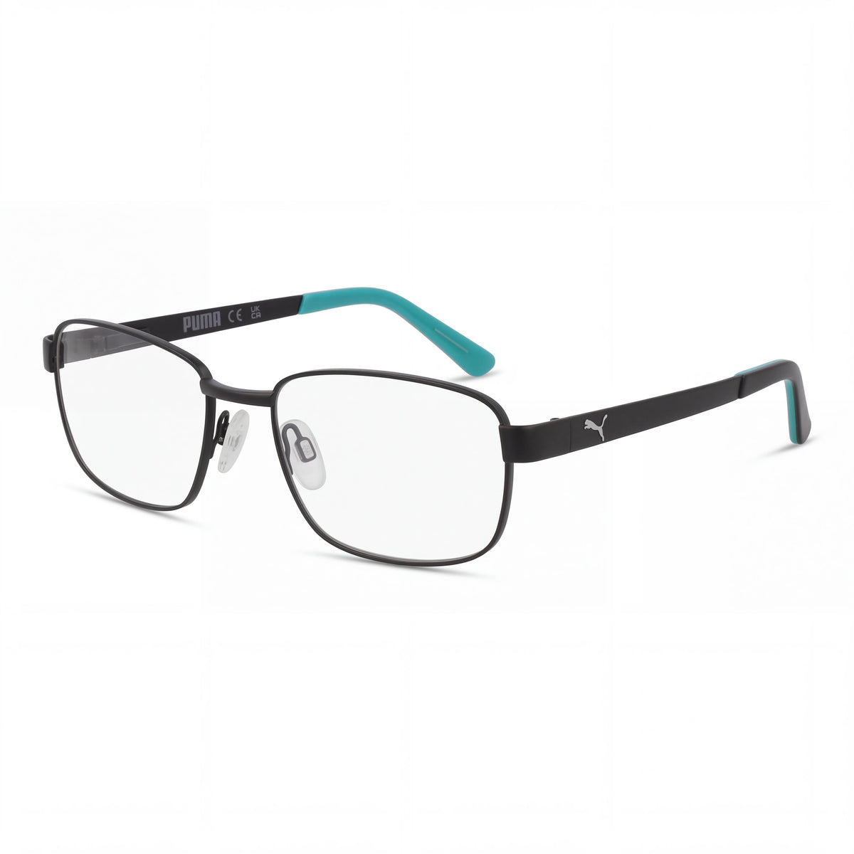 Gafas graduadas PUMA PJ0011O-30000642-007-00018-NS para niños, forma cuadrada/rectangular, montura de metal, color negro (51-16-130), Photo 1