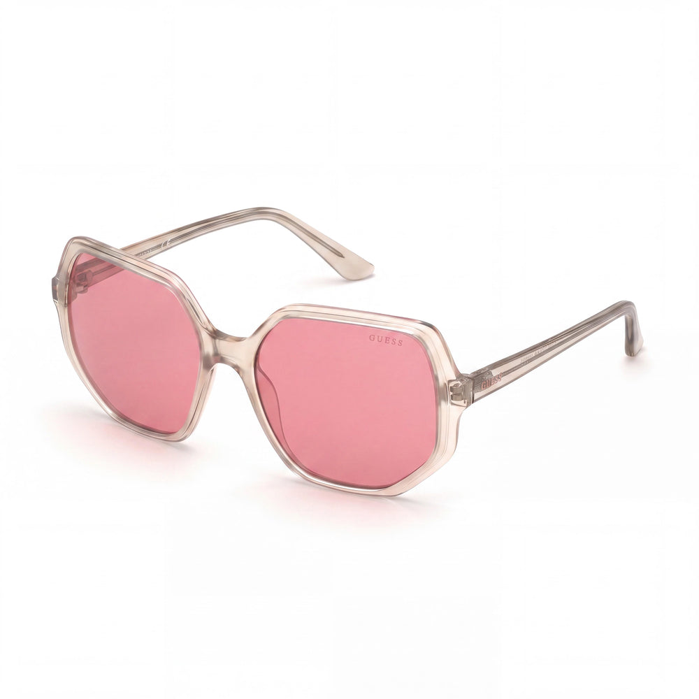 Gafas de sol GUESS geometric GU7773 para mujer con montura de plástico de cristal y lentes color burdeos de 58 mm con protección UV