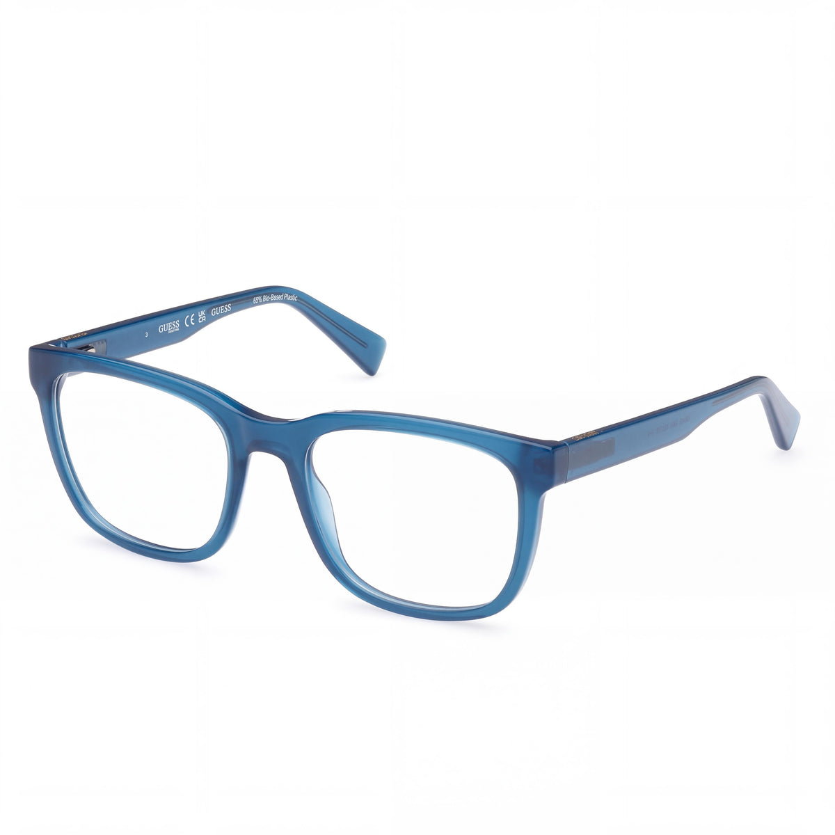 Gafas graduables para mujer GUESS Gu8281 de inyección moderna en azul brillante, 53 mm, con lentes de demostración transparentes, listas para graduar, Photo 1