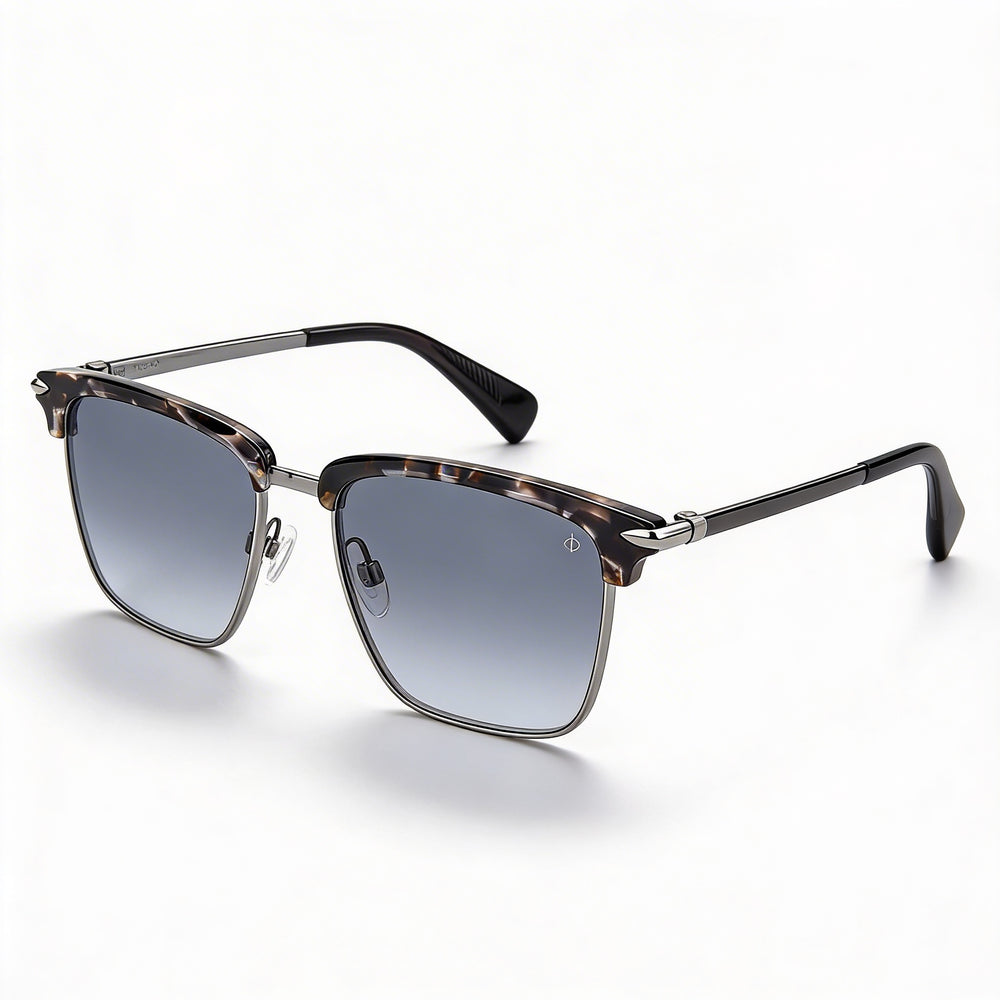 Gafas de sol informales Rag & Bone para mujer, negras, grises, Habana, de acero inoxidable, con adaptación a la luz, gradiente gris oscuro, con protección UV, 54 mm