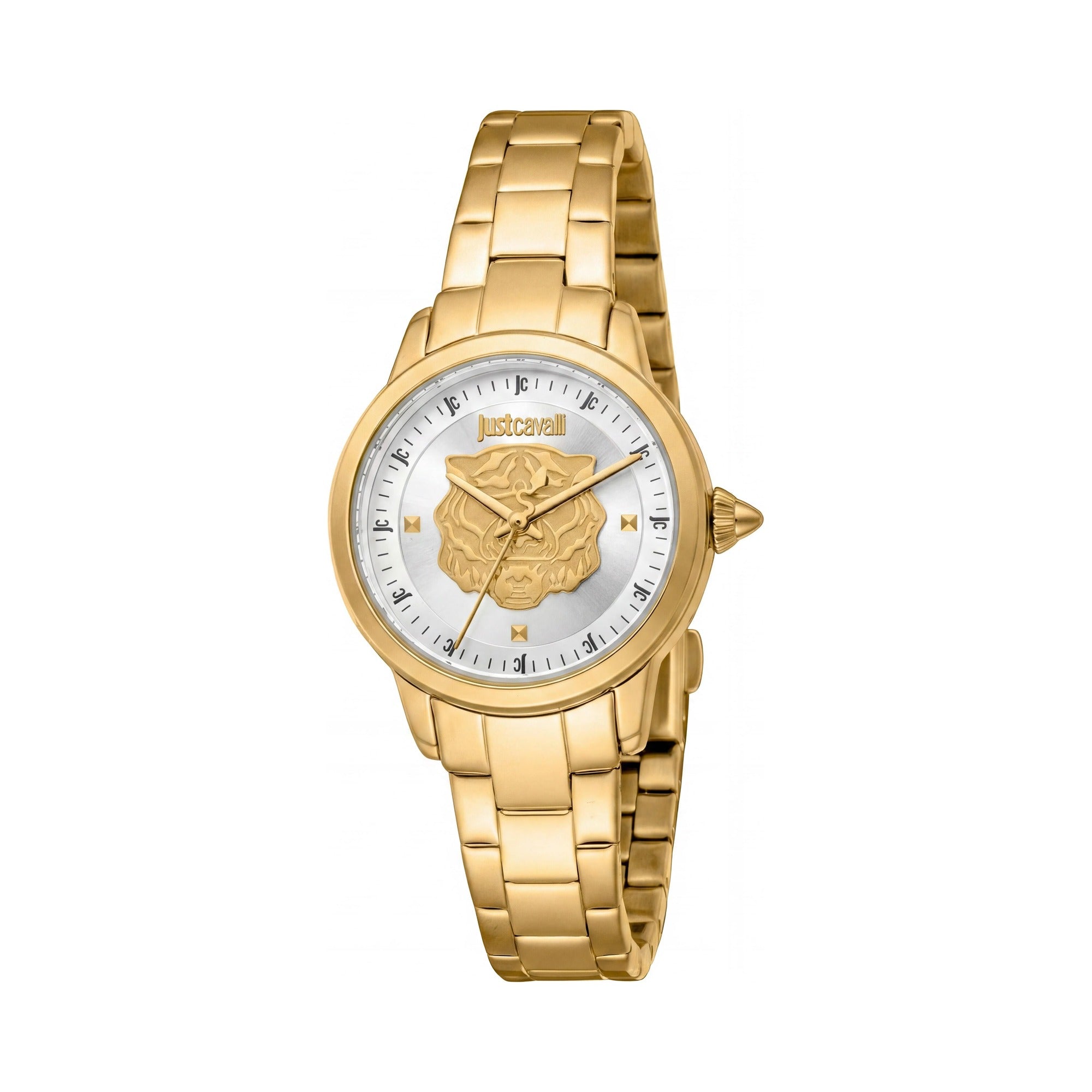 Reloj de pulsera Just Cavalli para mujer, acero inoxidable, oro amarillo de 30 mm, esfera gris plateada., Photo 1
