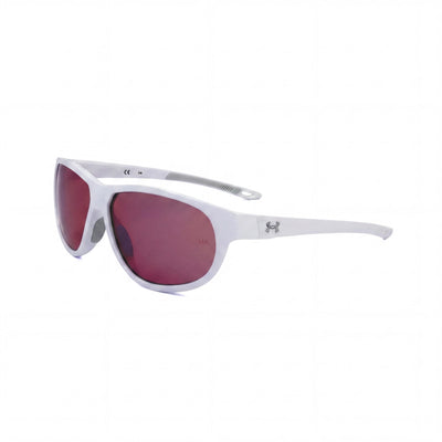 Gafas de sol unisex Under Armour Modern, marco blanco gris, lentes multicapa violeta azul, protección UV 400, no polarizadas, 59 mm