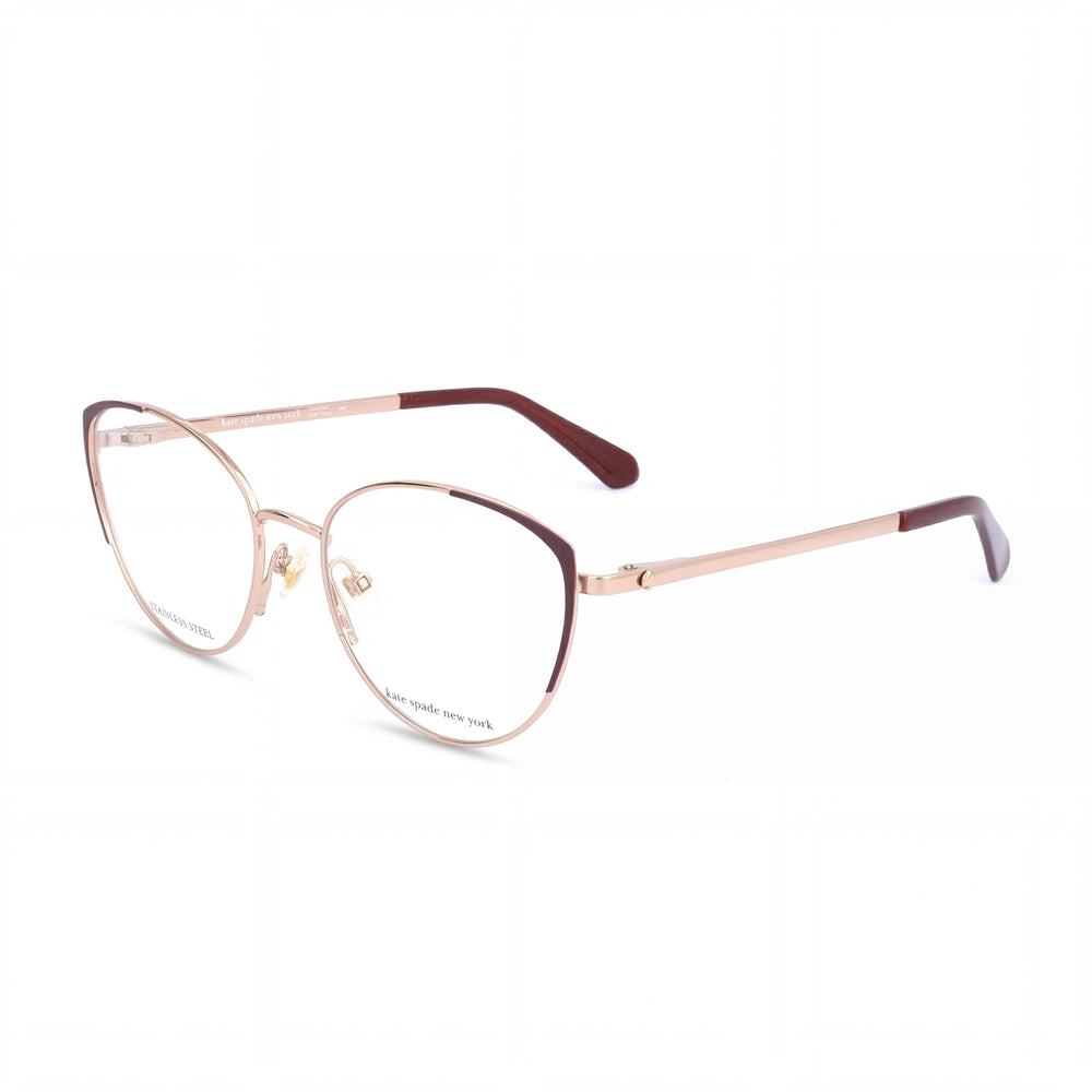 Kate Spade New York Modern Women's Metal Frame Eyeglasses with Polycarbonate Lenses, Rose Gold Red, 52mm