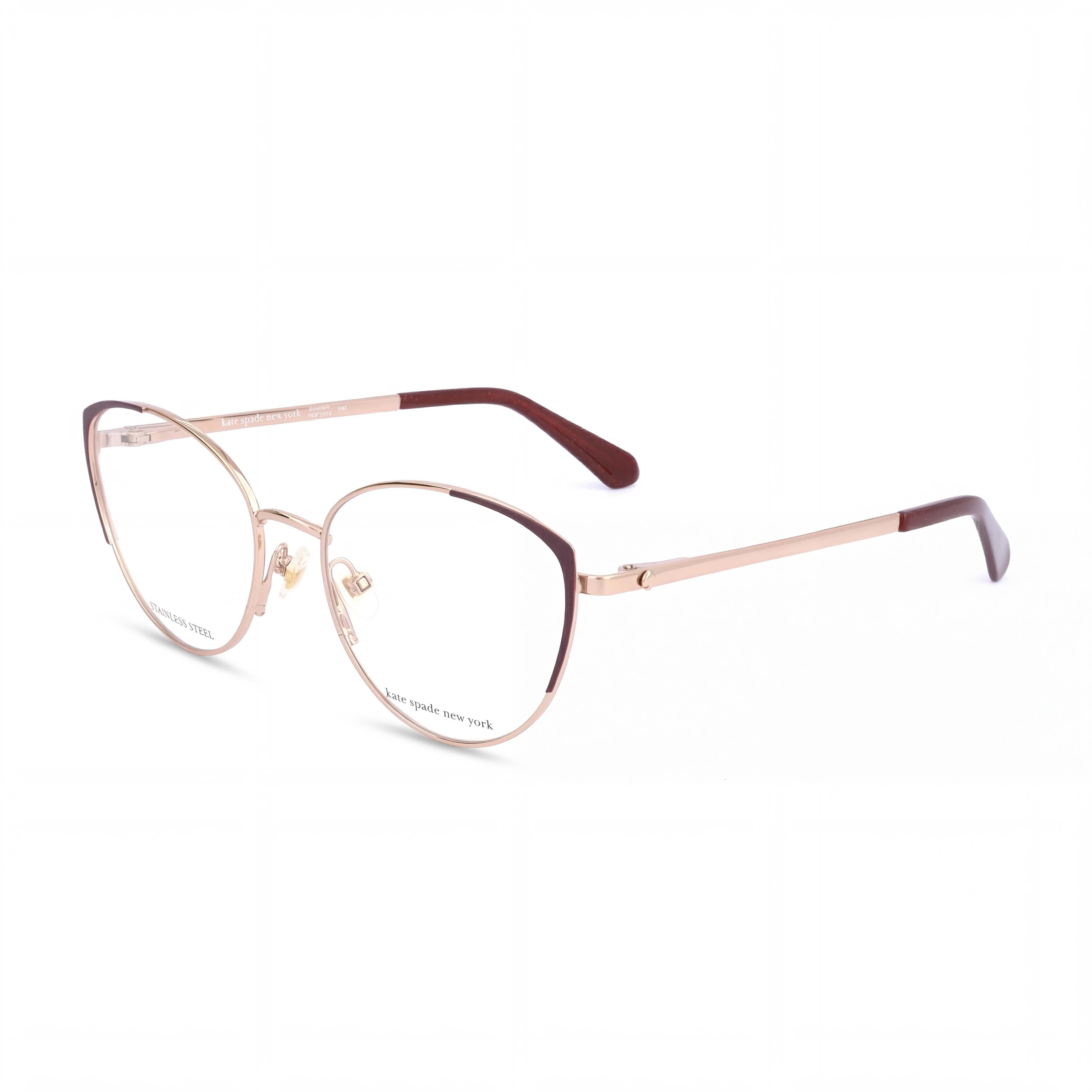 Kate Spade New York Modern Women's Metal Frame Eyeglasses with Polycarbonate Lenses, Rose Gold Red, 52mm, Photo 1