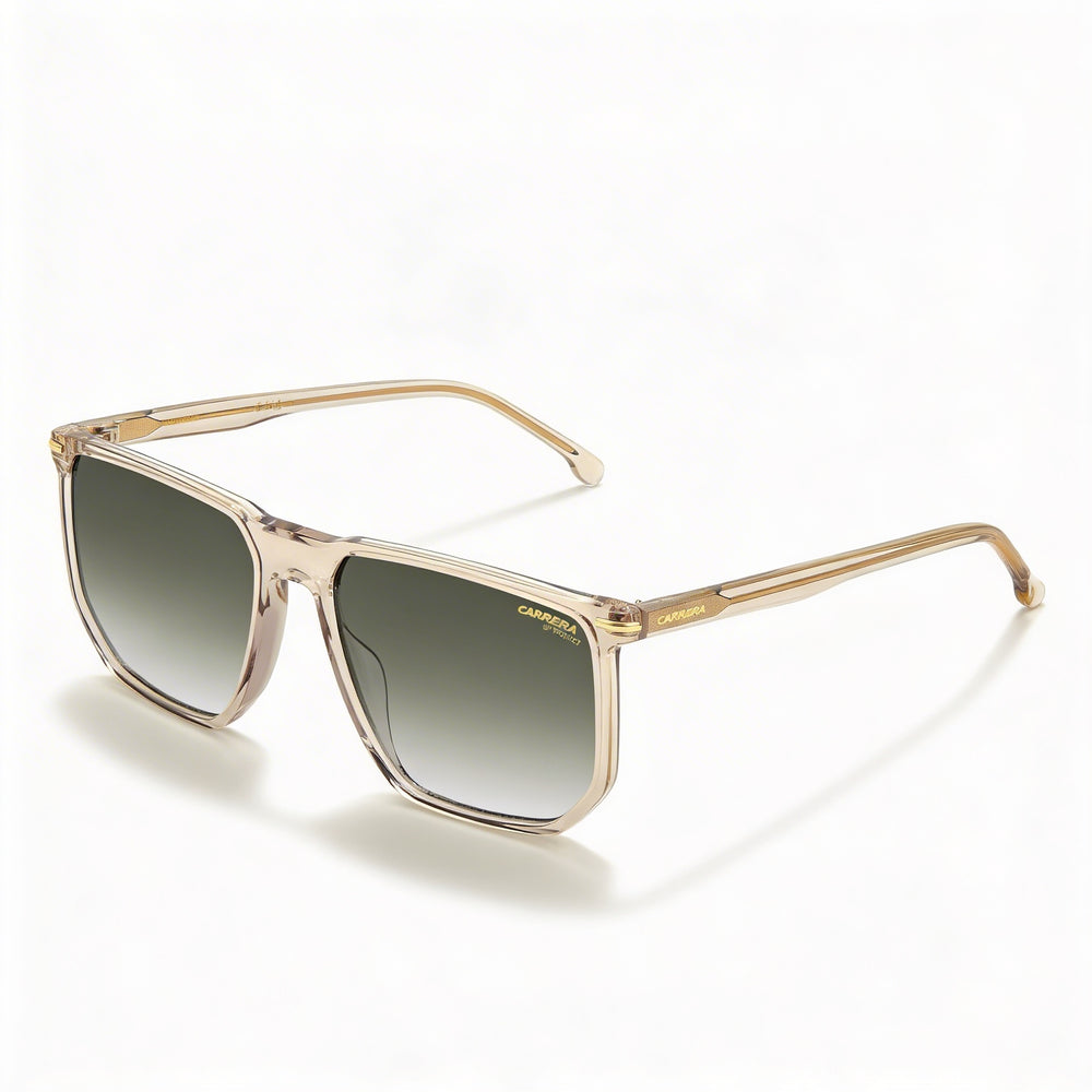 Gafas de sol unisex Carrera Casual con montura de acetato rosa, lentes con sombreado verde y protección UV 100 %, 58 mm
