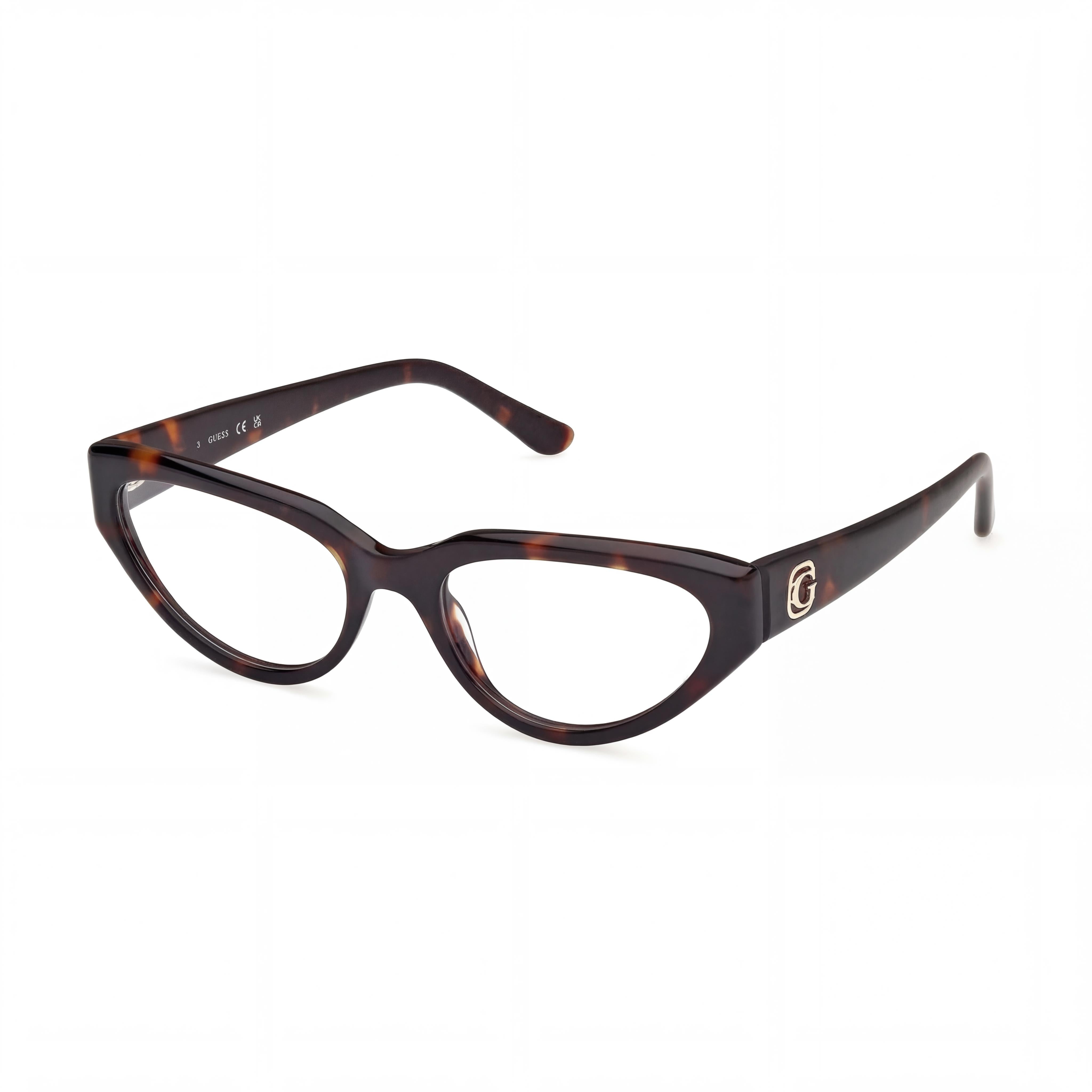 Montura de gafas Guess Gu50113 de mujer color Habana Oscuro, diseñada para lentes recetados, talla 53-18-145, Photo 1