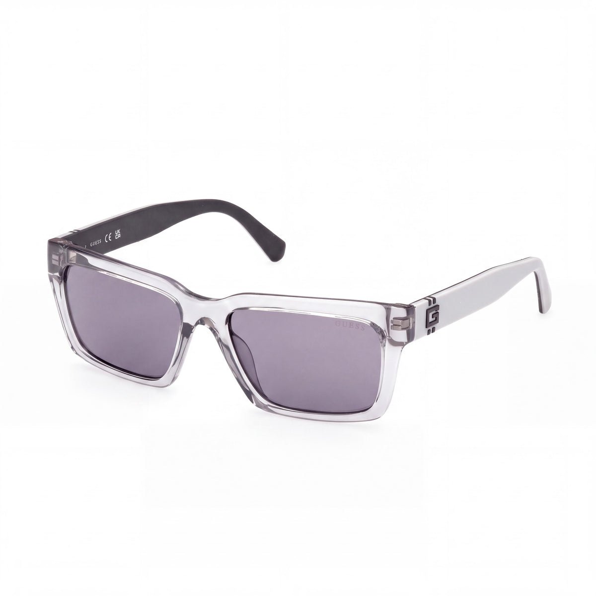 GUESS GU00121  Women's Shiny Grey Injected Frame Sunglasses, Multicolor Lenses, UV Protection, 56mm, Photo 1